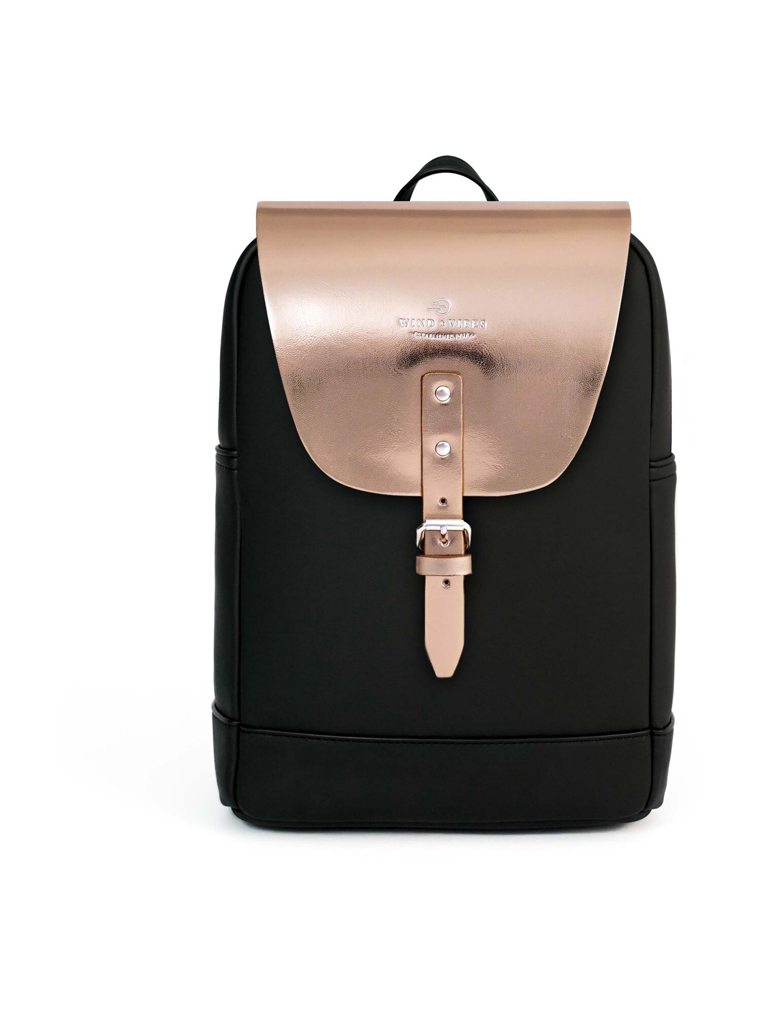 WIND & VIBES Kuprinė 'Mayfair Vegan M'  juoda / rožinio aukso spalva