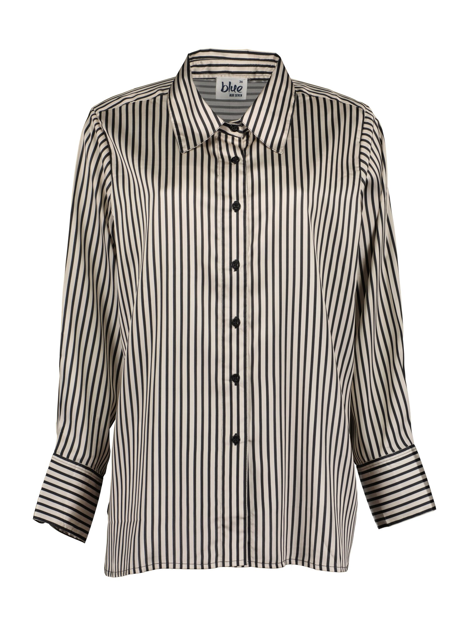 BLUE SEVEN Bluză 'Da Satin Bluse, Kragen'  șampanie / negru