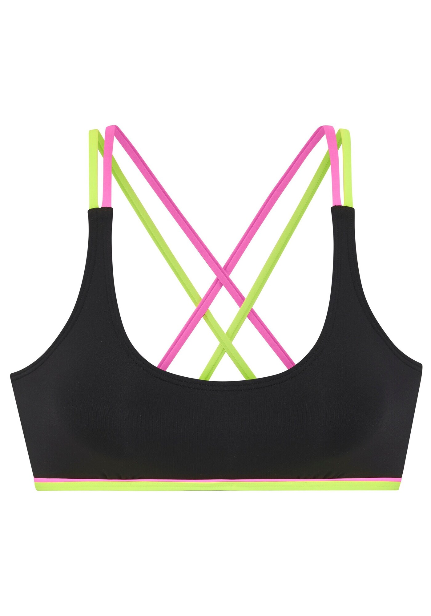 BUFFALO Sutien costum de baie  verde limetă / roz / negru