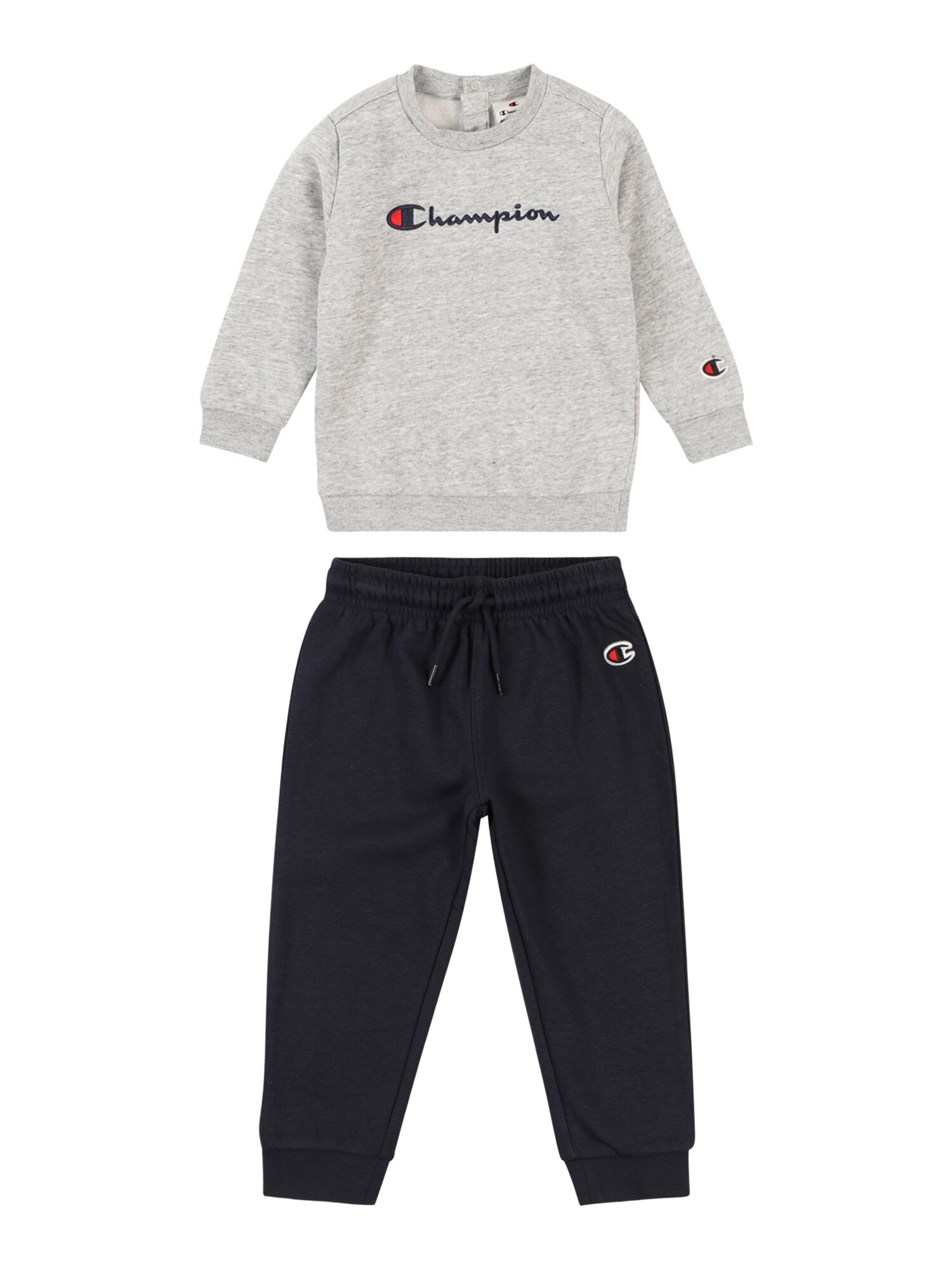 Champion Authentic Athletic Apparel Joggingová súprava  námornícka modrá / sivá melírovaná / červená