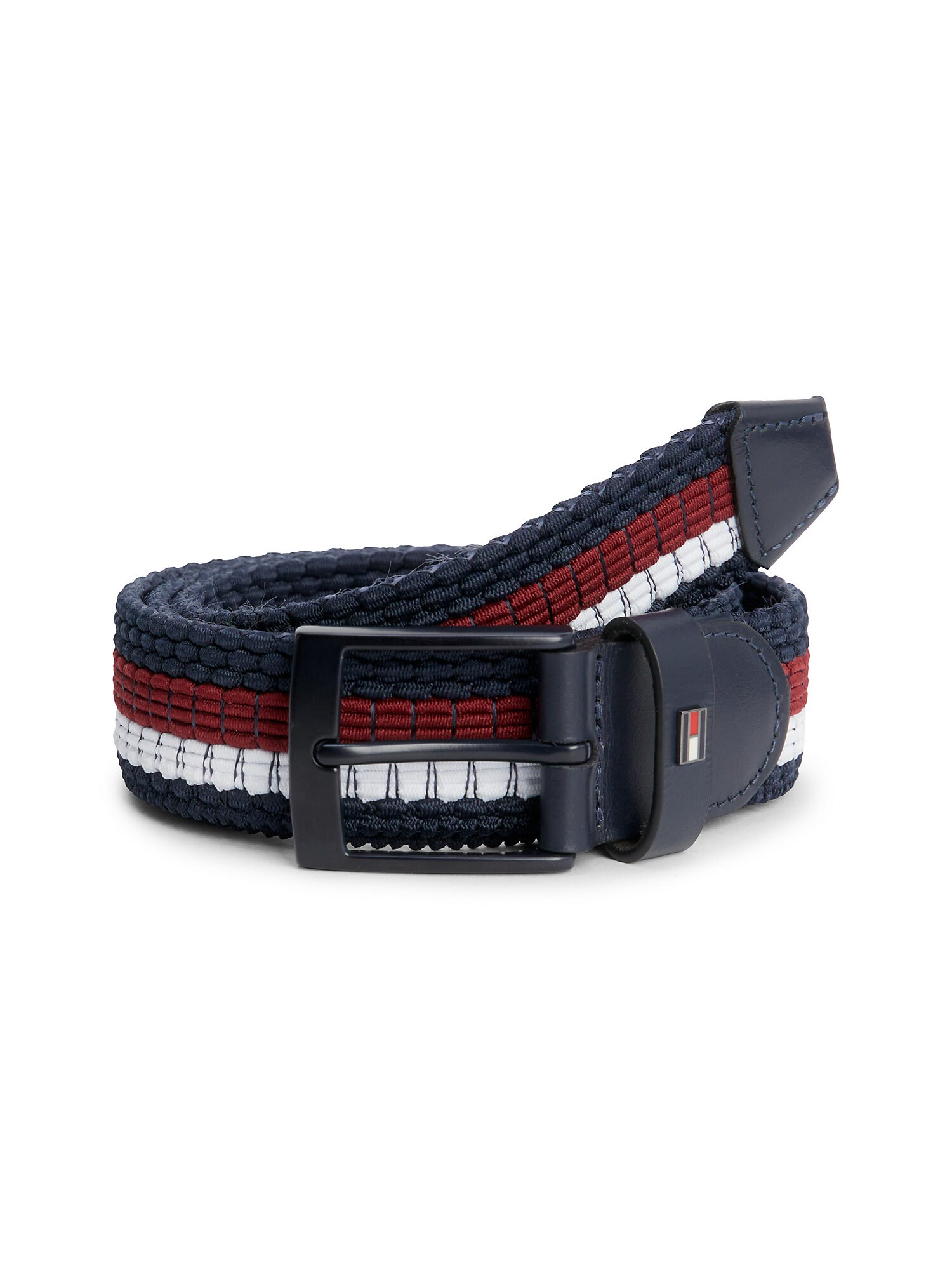 TOMMY HILFIGER Колан 'Adan'  нейви синьо / тъмночервено / бяло