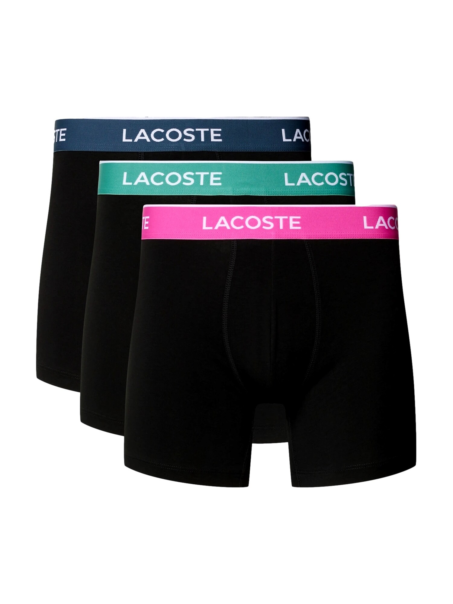 LACOSTE Boxerky  námornícka modrá / nefritová / neónovo ružová / čierna