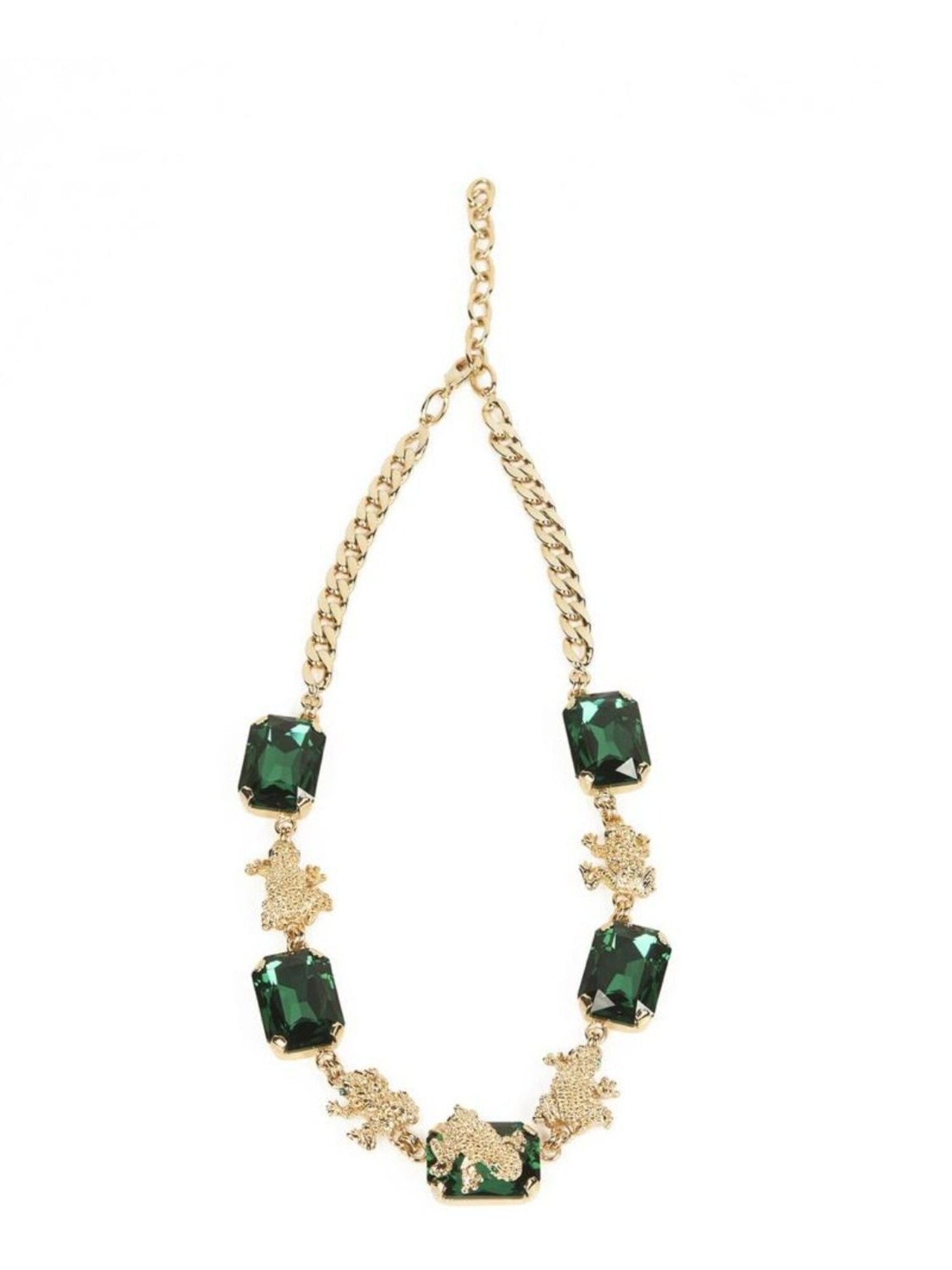 Addicted2 Lančić 'Pax collana placcata oro con cristalli Swarovski smeraldo e motivi rana' zlatna / tamno zelena