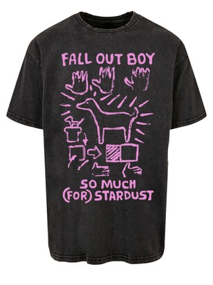 F4NT4STIC Shirt ‘Fall Out Boy Pink Dog So Much Stardust’ Fuchsia / Zwart