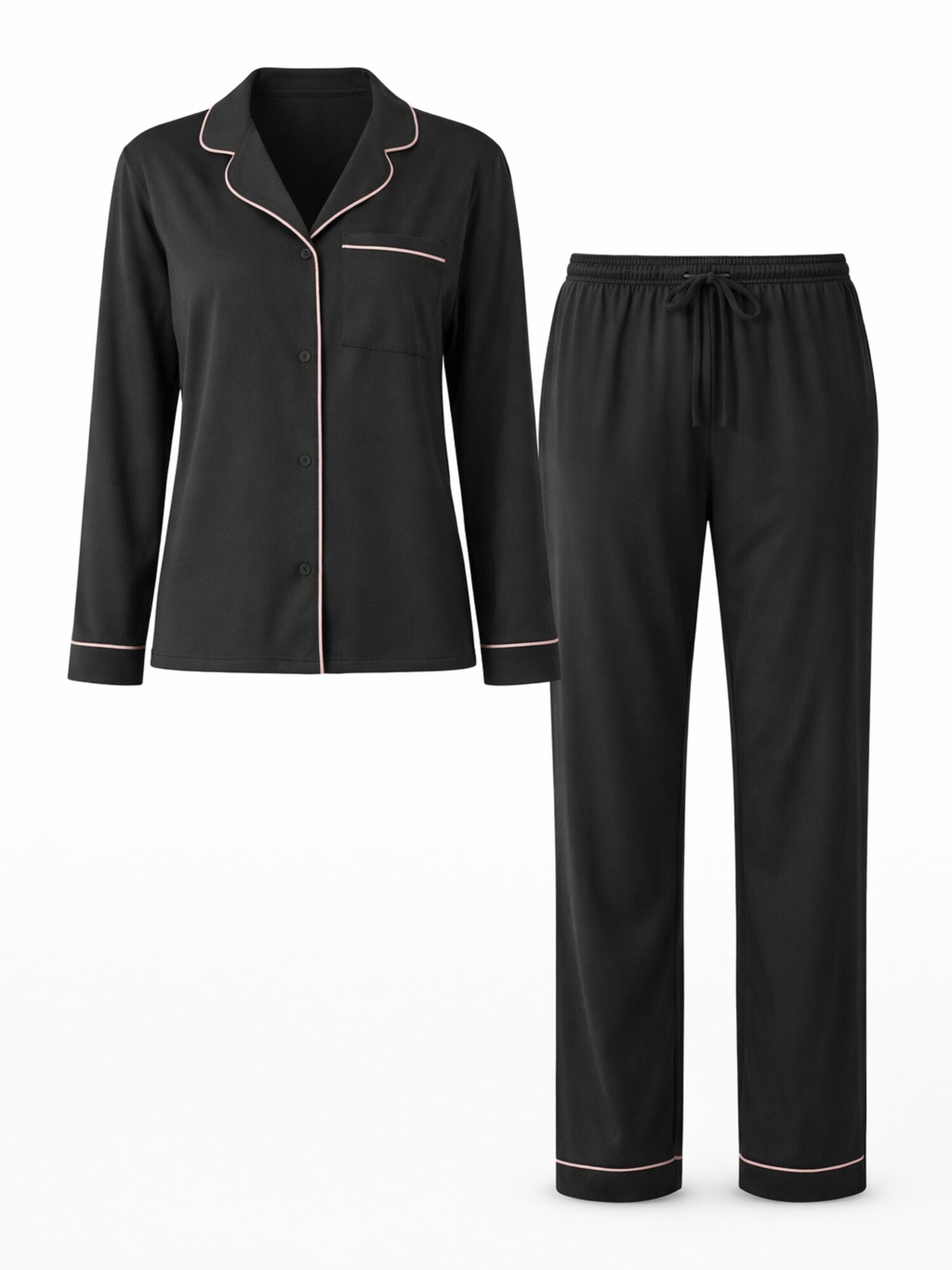 LEAFLETIC Pijama 'Leafletic Women’s Nightwear Long set'  negro