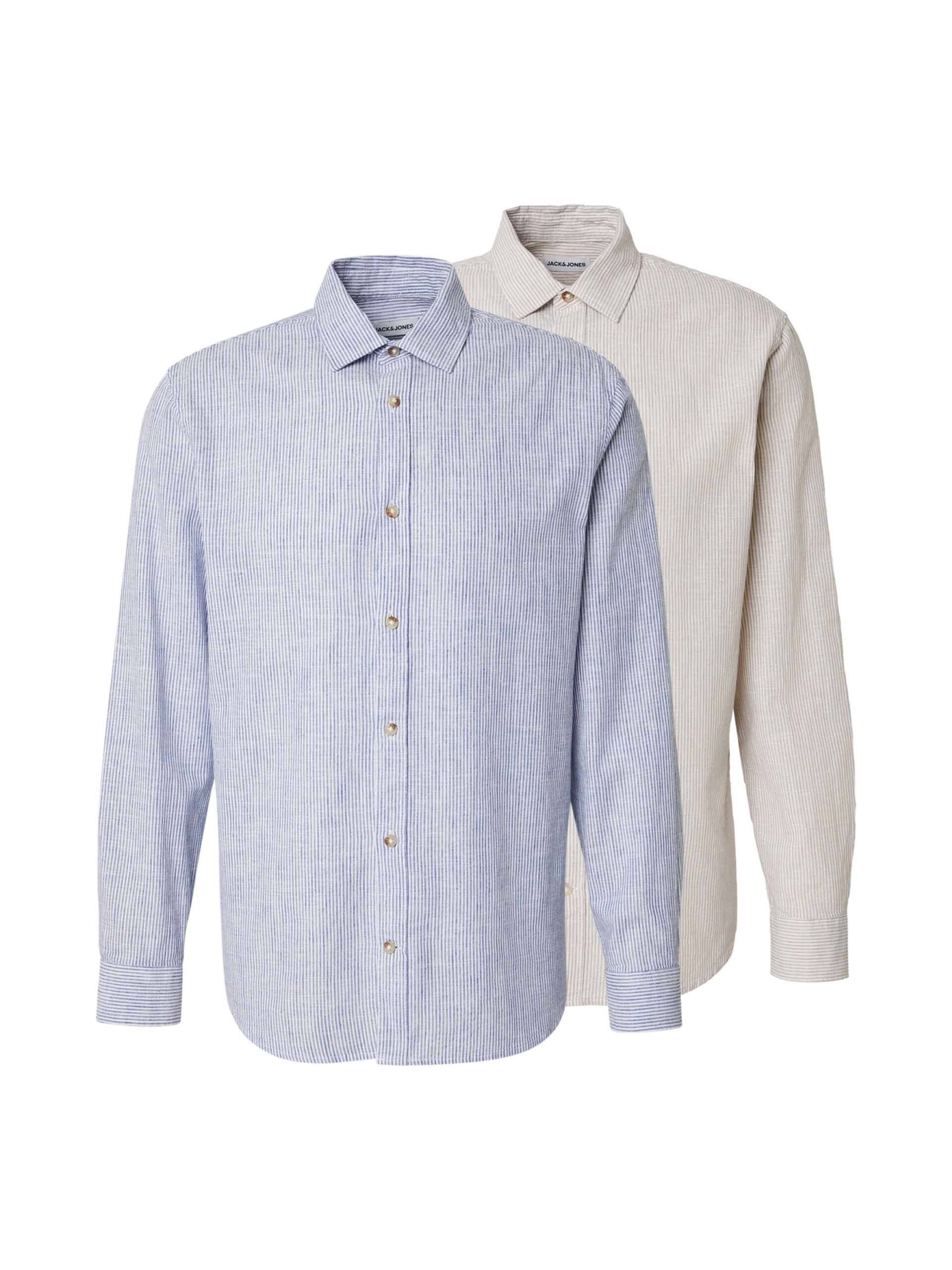 JACK & JONES Skjorta 'JJESUMMER' beige / blå herr