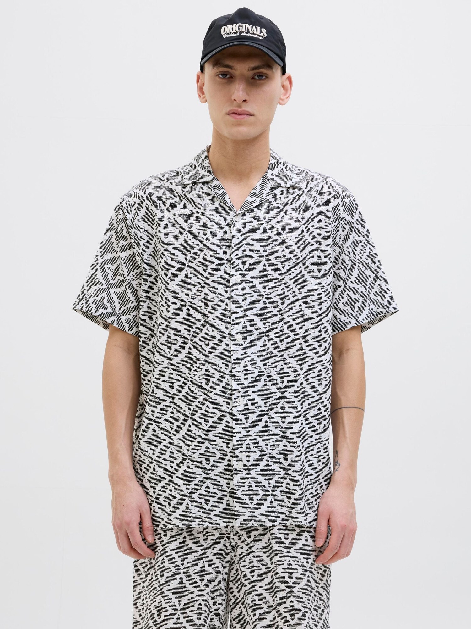 JACK & JONES Ing 'JORSeersucker'  fekete / fehér termék 2. képe