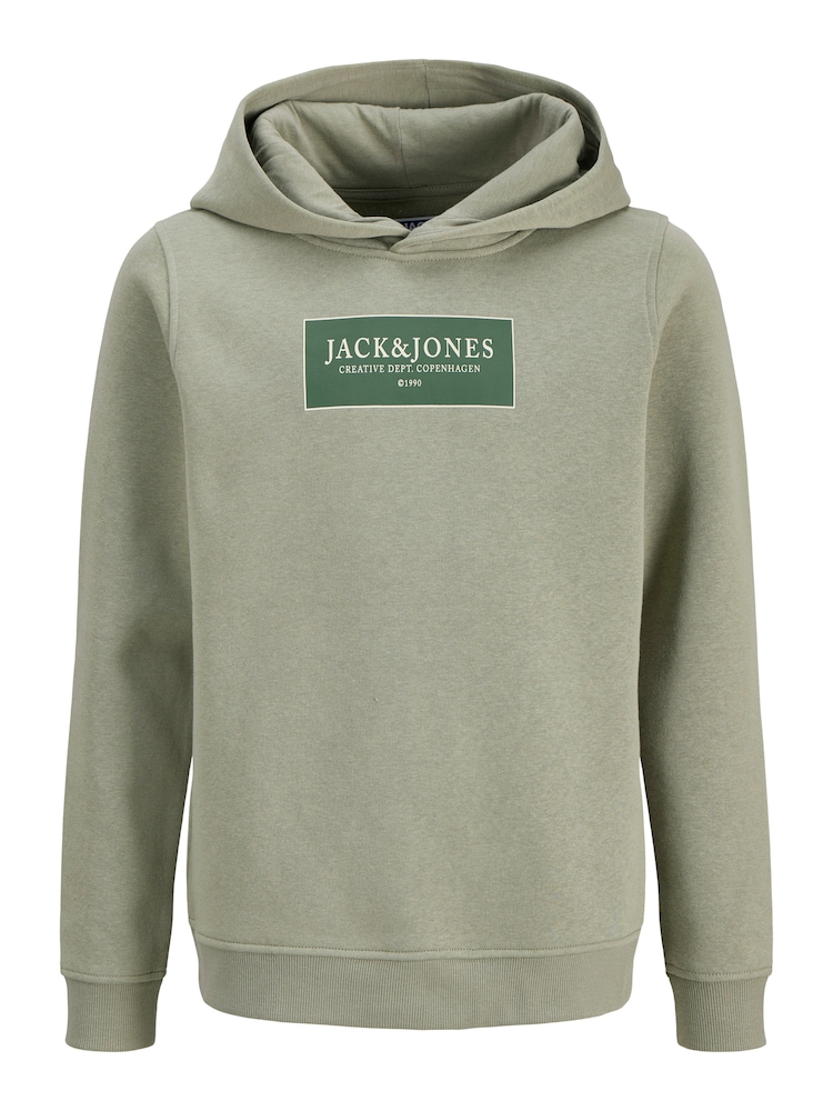 Jack & Jones Junior Sweatshirt 'JORGREENE' Jungen Größe 140 oliv / dunkelgrün / weiß