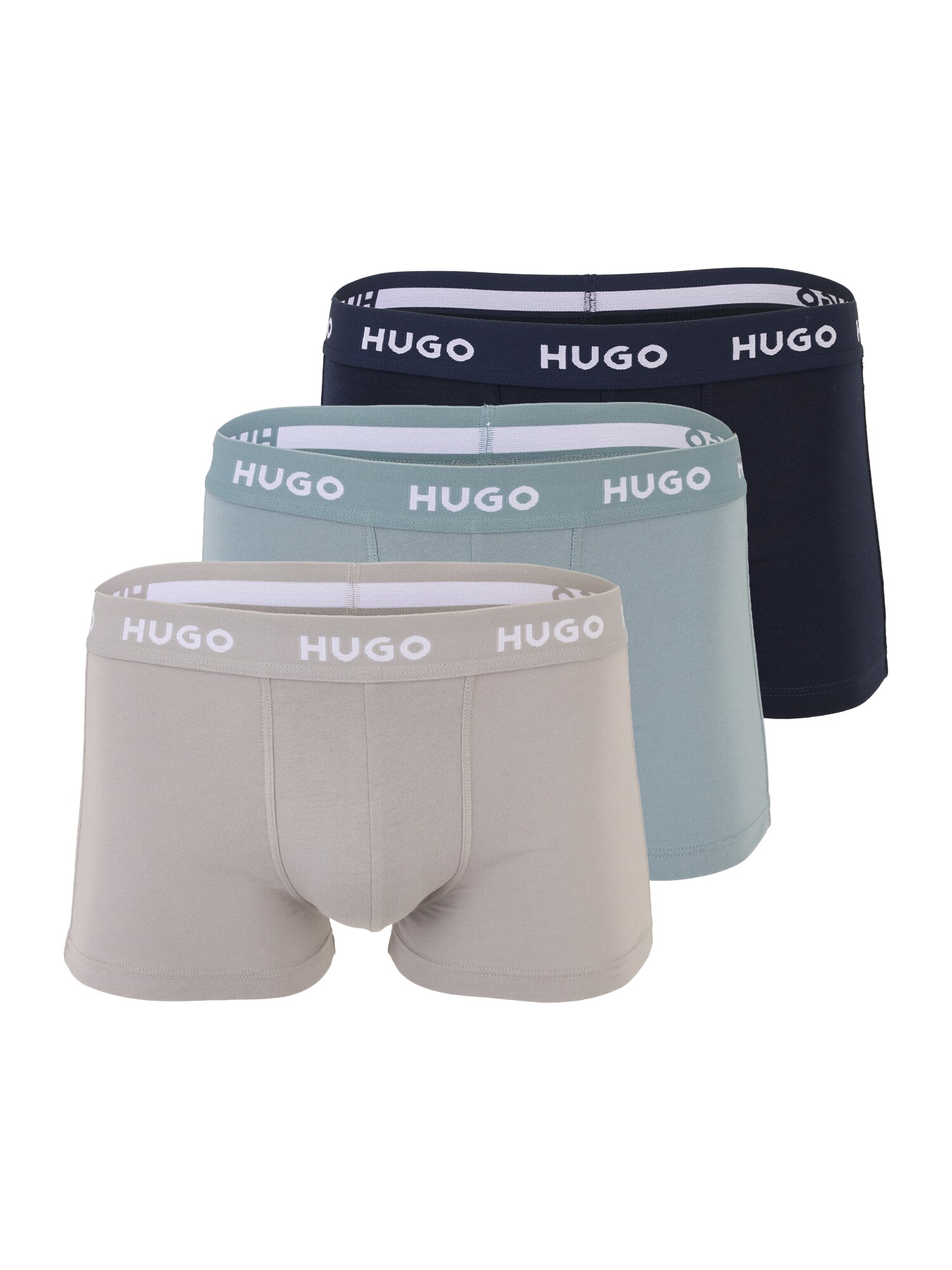 HUGO Boxeri  albastru noapte / azuriu / grej / alb