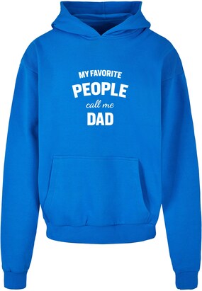 Merchcode Sweatshirt ‘Fathers Day – My Favorite People Call Me Dad’ Kobaltblauw / Wit