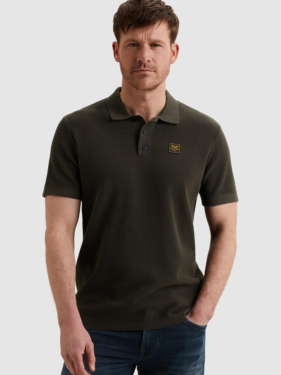 T-shirt 'Polo shirt with waffle texture'