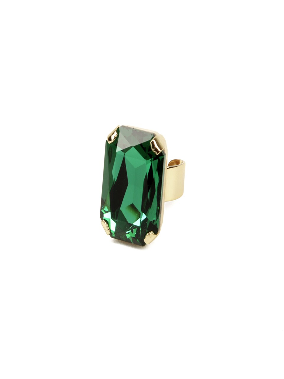 Ring 'Celeste anello placcato oro con cristallo Swarovski smeraldo'