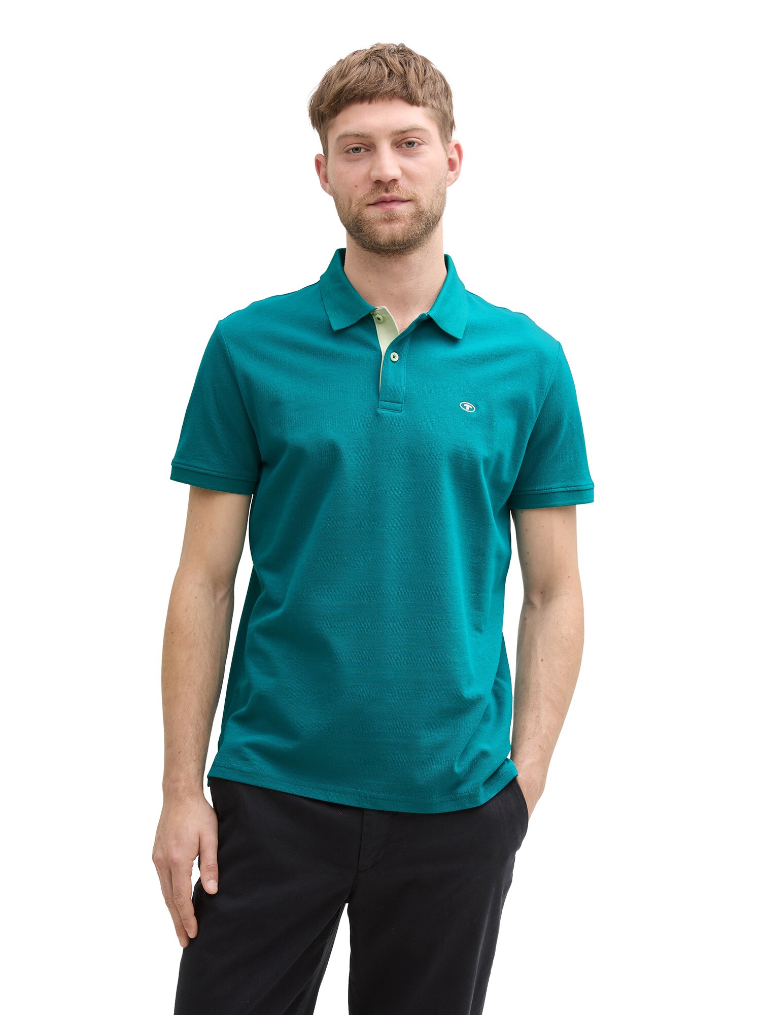 TOM TAILOR Póló  benzin / pasztellzöld termék 2. képe