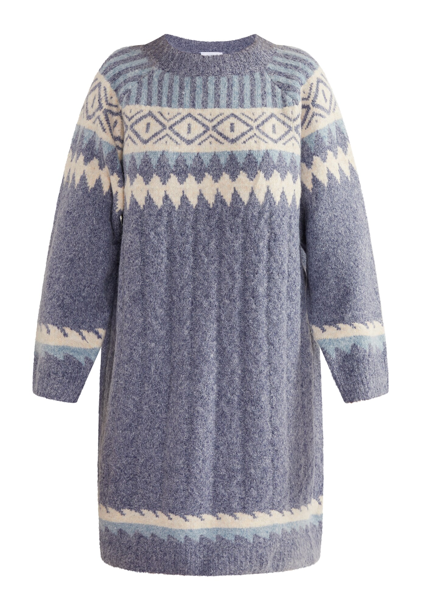 usha BLUE LABEL Pletené šaty  tmelová / dymovo modrá / modrosivá