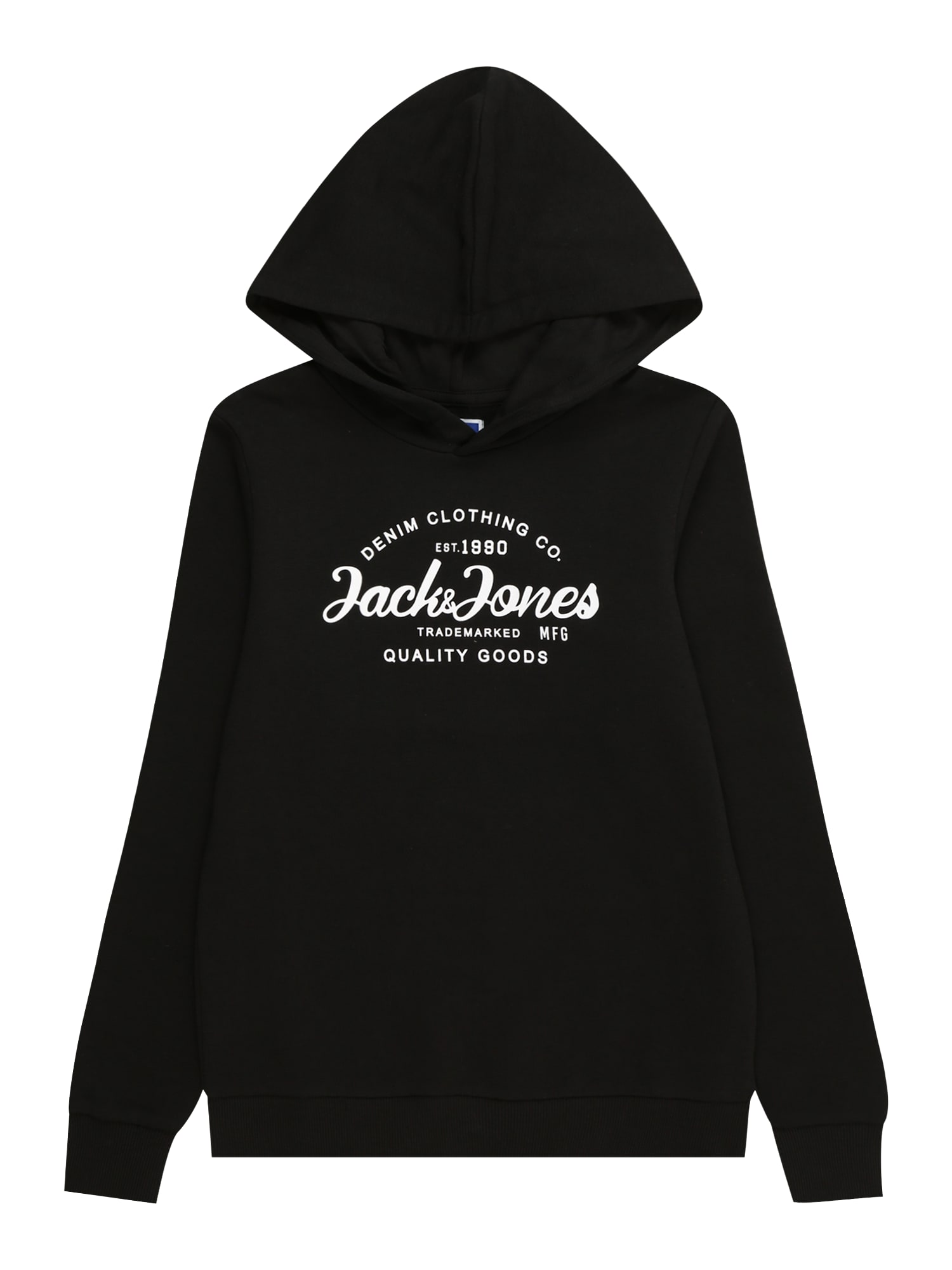 Jack & Jones Junior Bluză de molton 'FOREST'  negru / alb