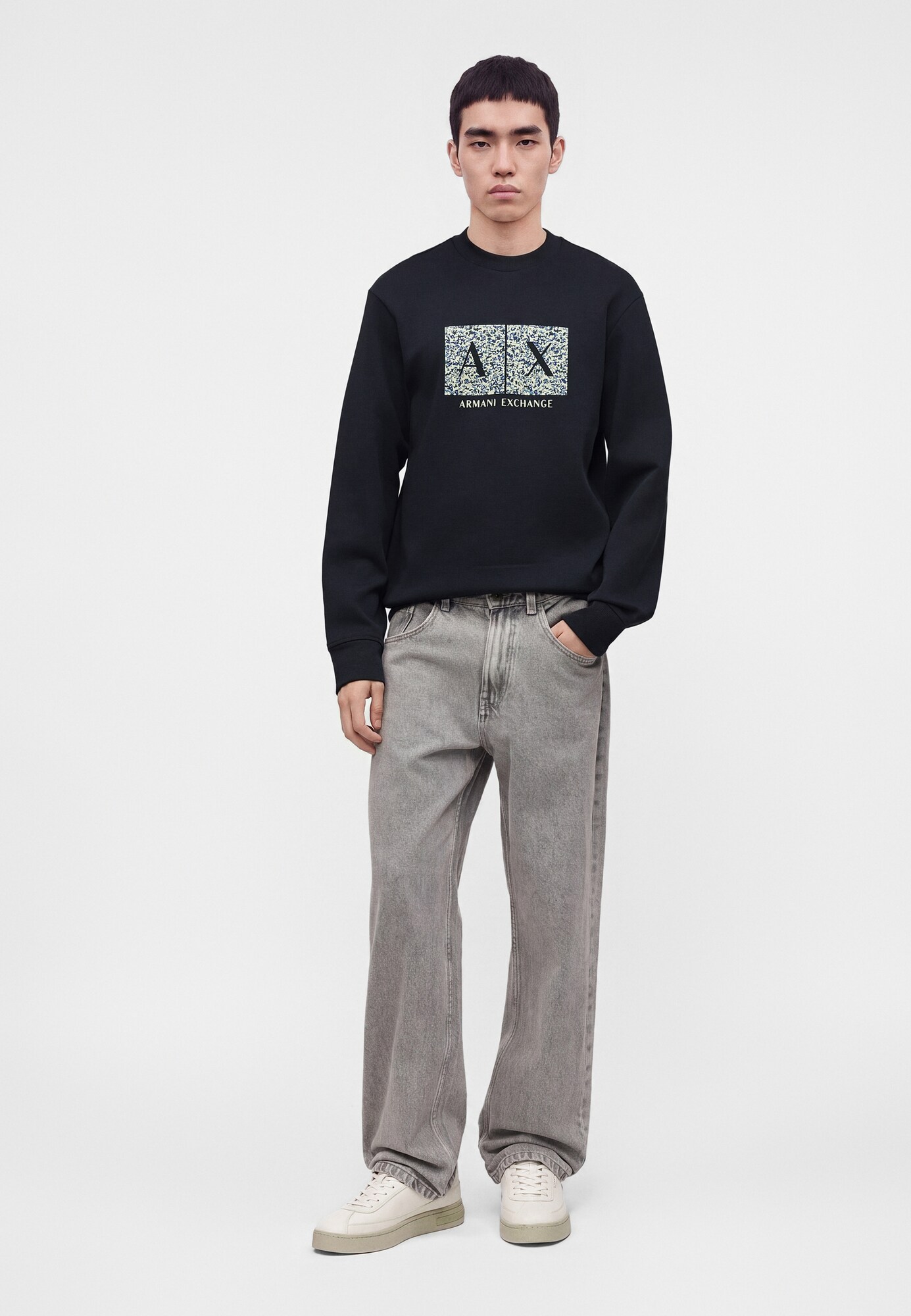 ARMANI EXCHANGE Sudadera  navy / azul paloma / blanco – imagen 4