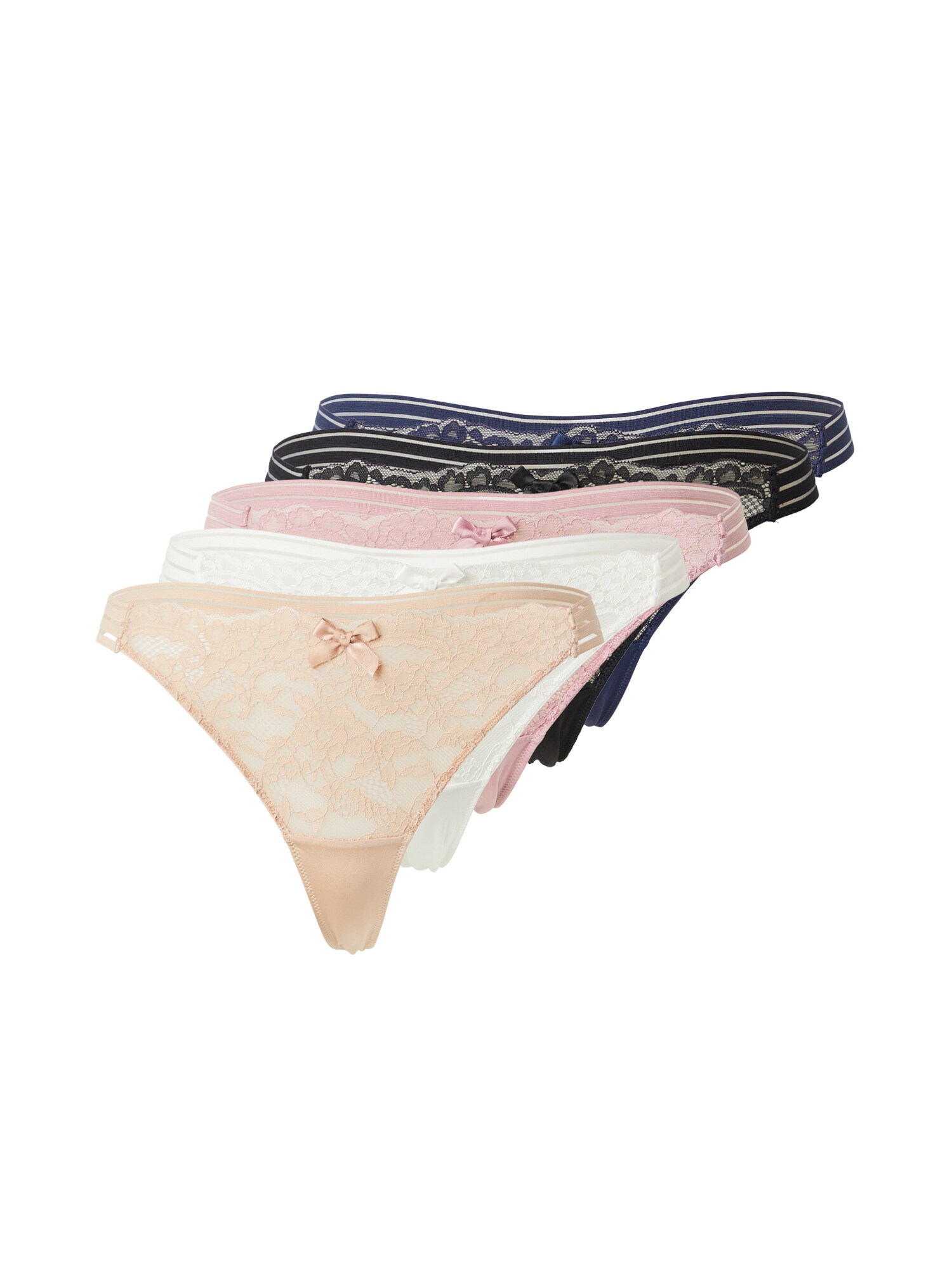 Hunkemöller String bugyik 'Sully'  bézs / tengerészkék / rózsaszín / fekete / fehér akciós termékkép 1