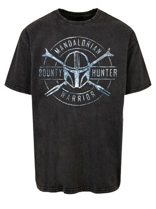 F4NT4STIC Shirt ‘Star Wars The Mandalorian Bounty Hunter’ Blauw / Zwart