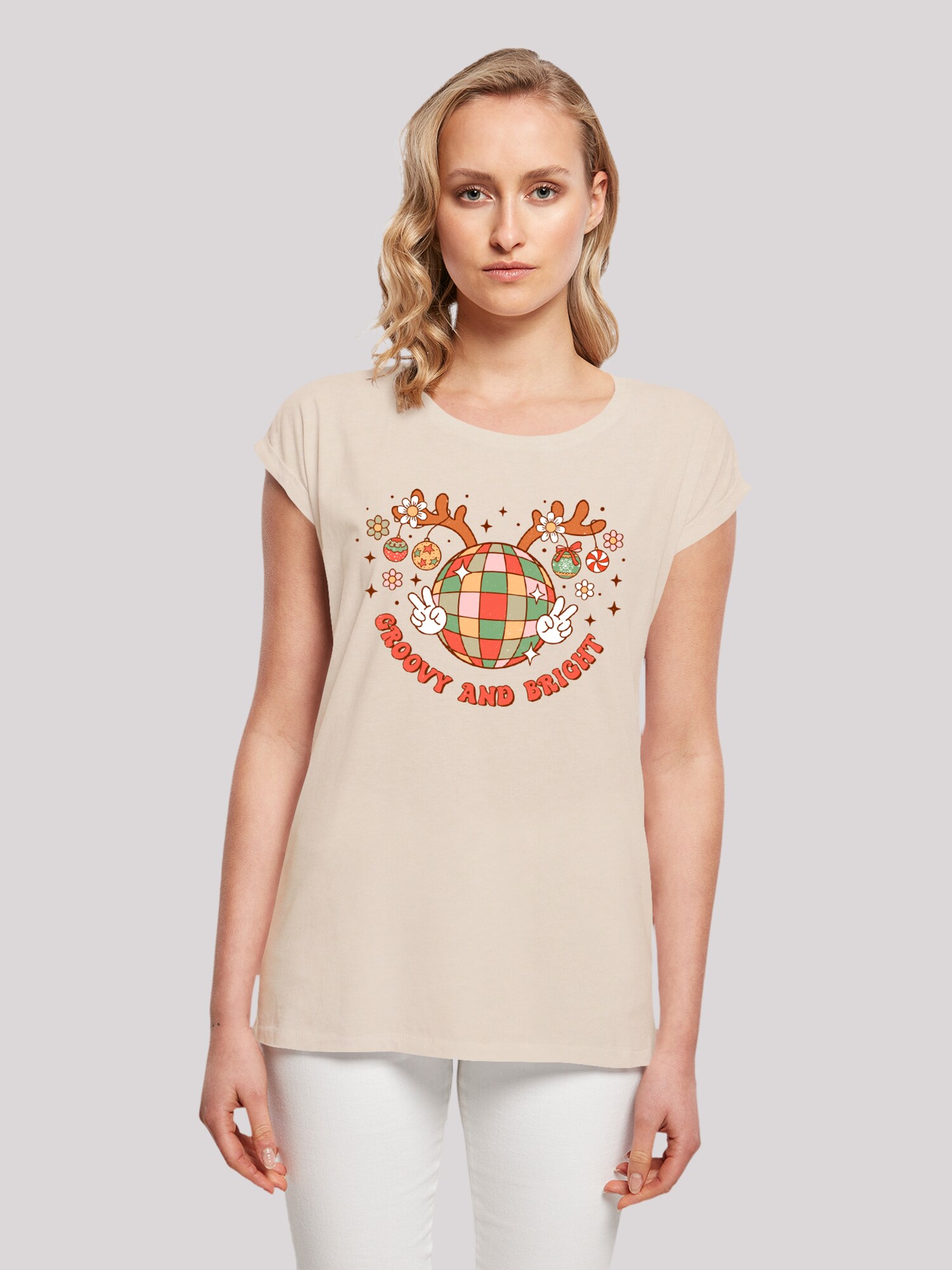 Thumbnail - F4NT4STIC Shirt Groovy And Bright Christmas Disco Deer