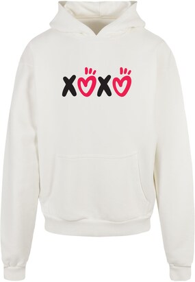 Merchcode Sweatshirt ‘Valentines Day – XOXO’ Pink / Zwart / Offwhite