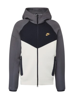 Nike Sportswear Sweatvest ‘TCH FLEECE’ Goud / Grijs gemêleerd / Zwart / Wit