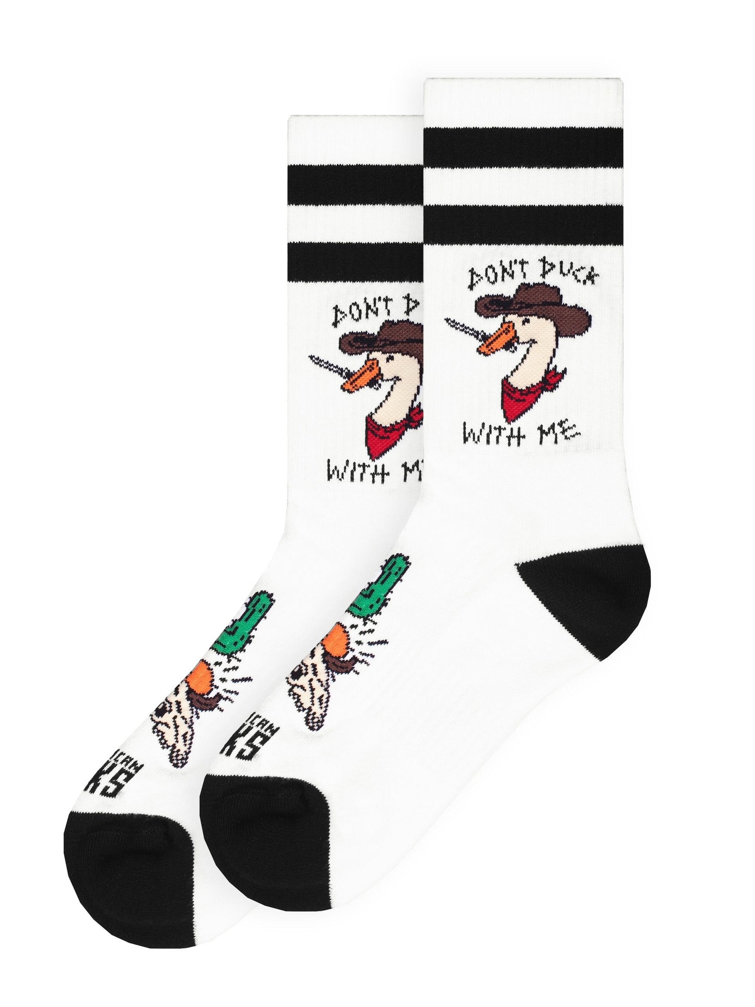 American Socks Calcetines 'Don't duck with me'  blanco