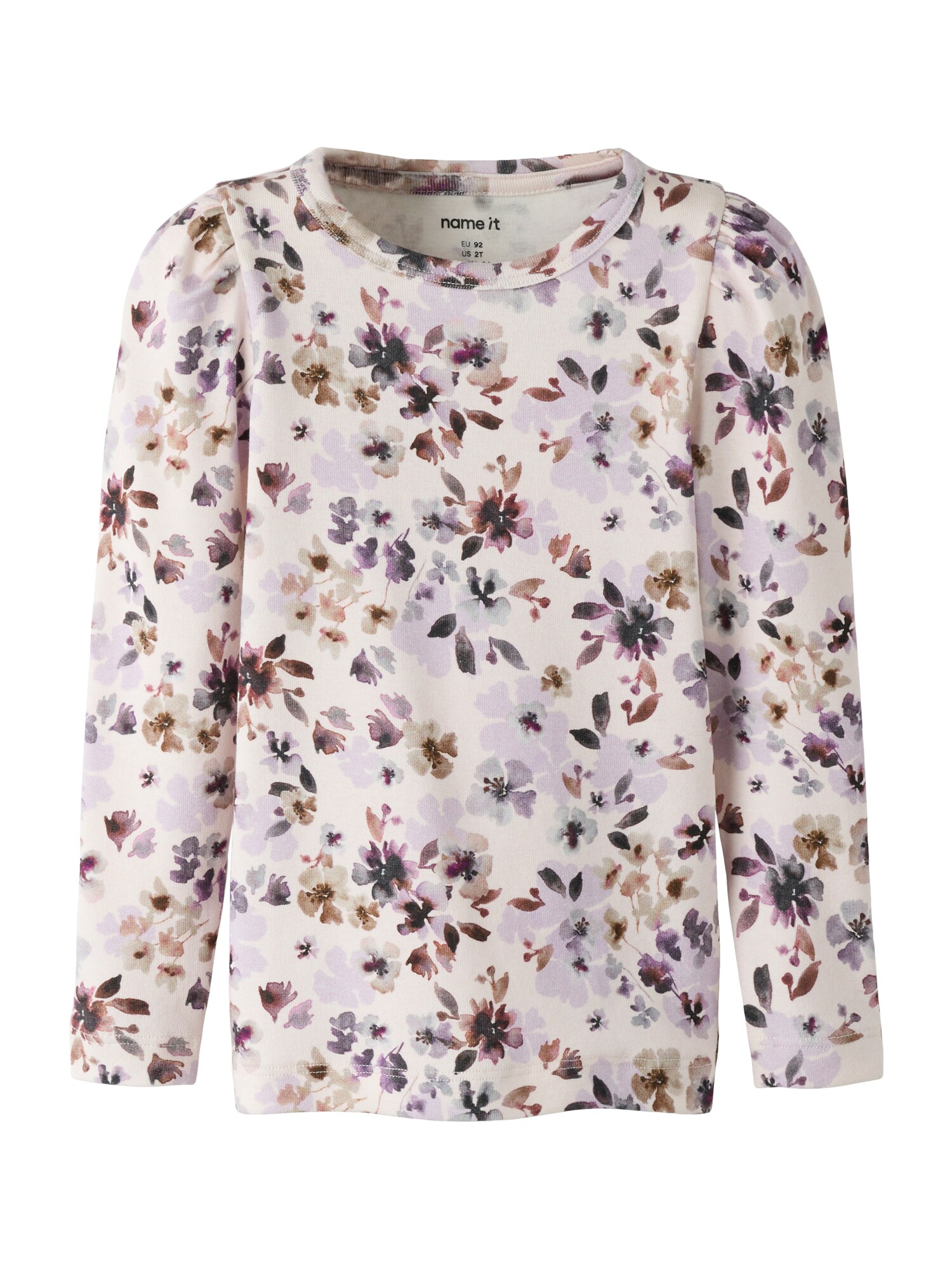 NAME IT Tricou  crem / maro / mov liliachiu / roz