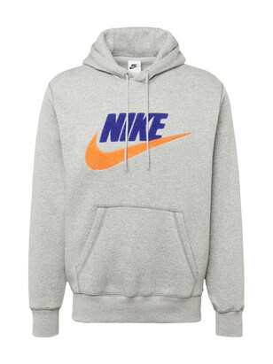 Nike Sportswear Sweatshirt ‘CLUB’ Indigo / Grijs gemêleerd / Oranje