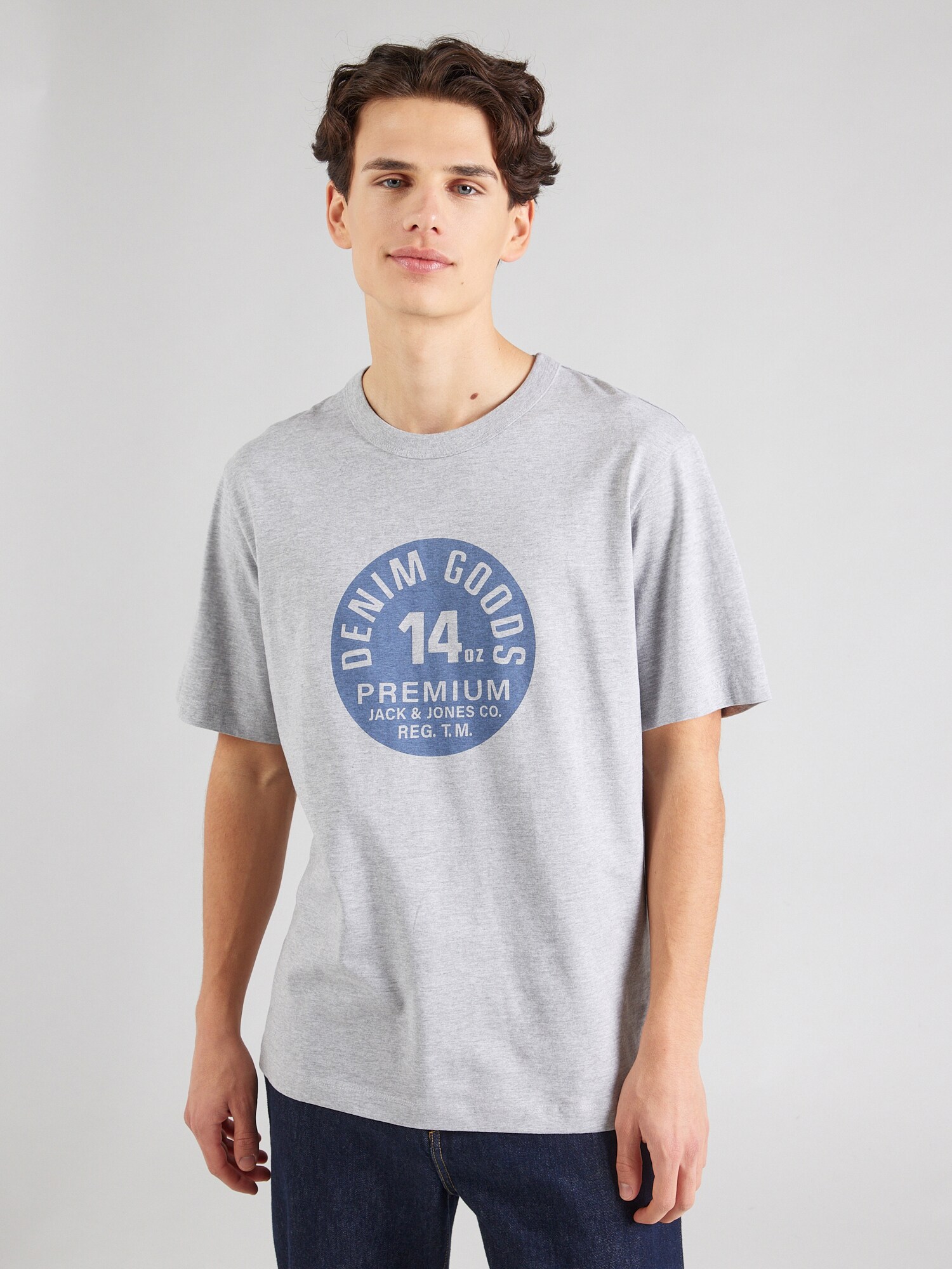 Jack & Jones Premium Póló 'JPRBLURASHFORD'  kék / világosszürke termék 2. képe