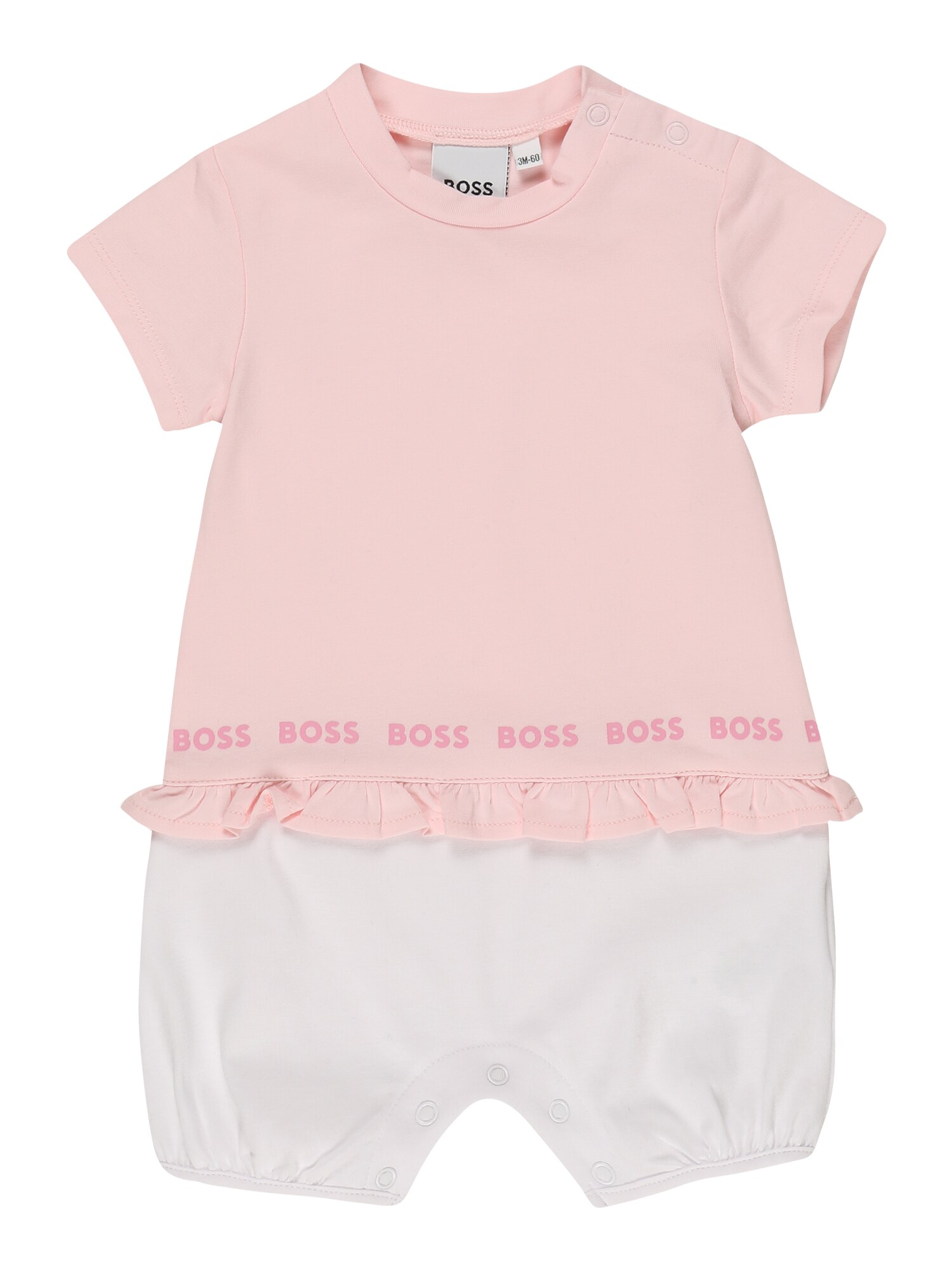 BOSS Kidswear Kombinezonas rožių spalva / rožinė / balta