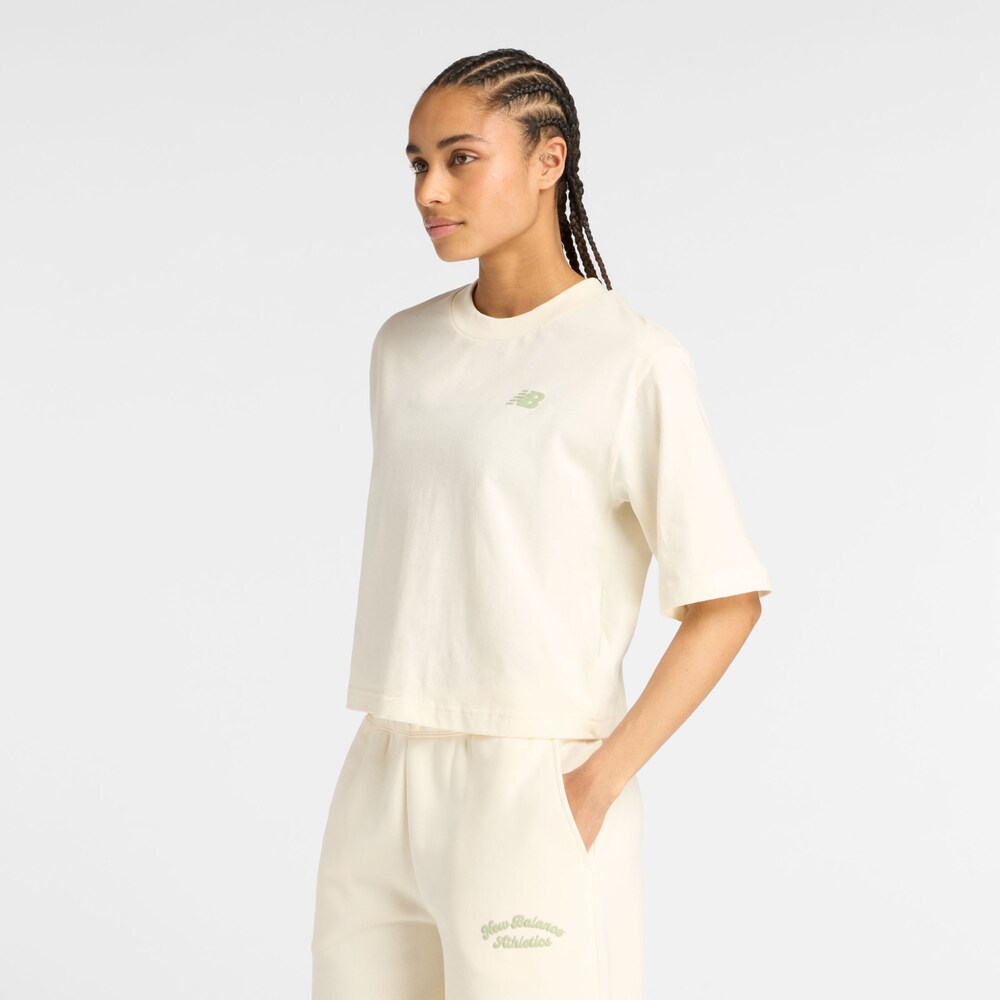 new balance T-Shirt Damen Größe L grün / wollweiß