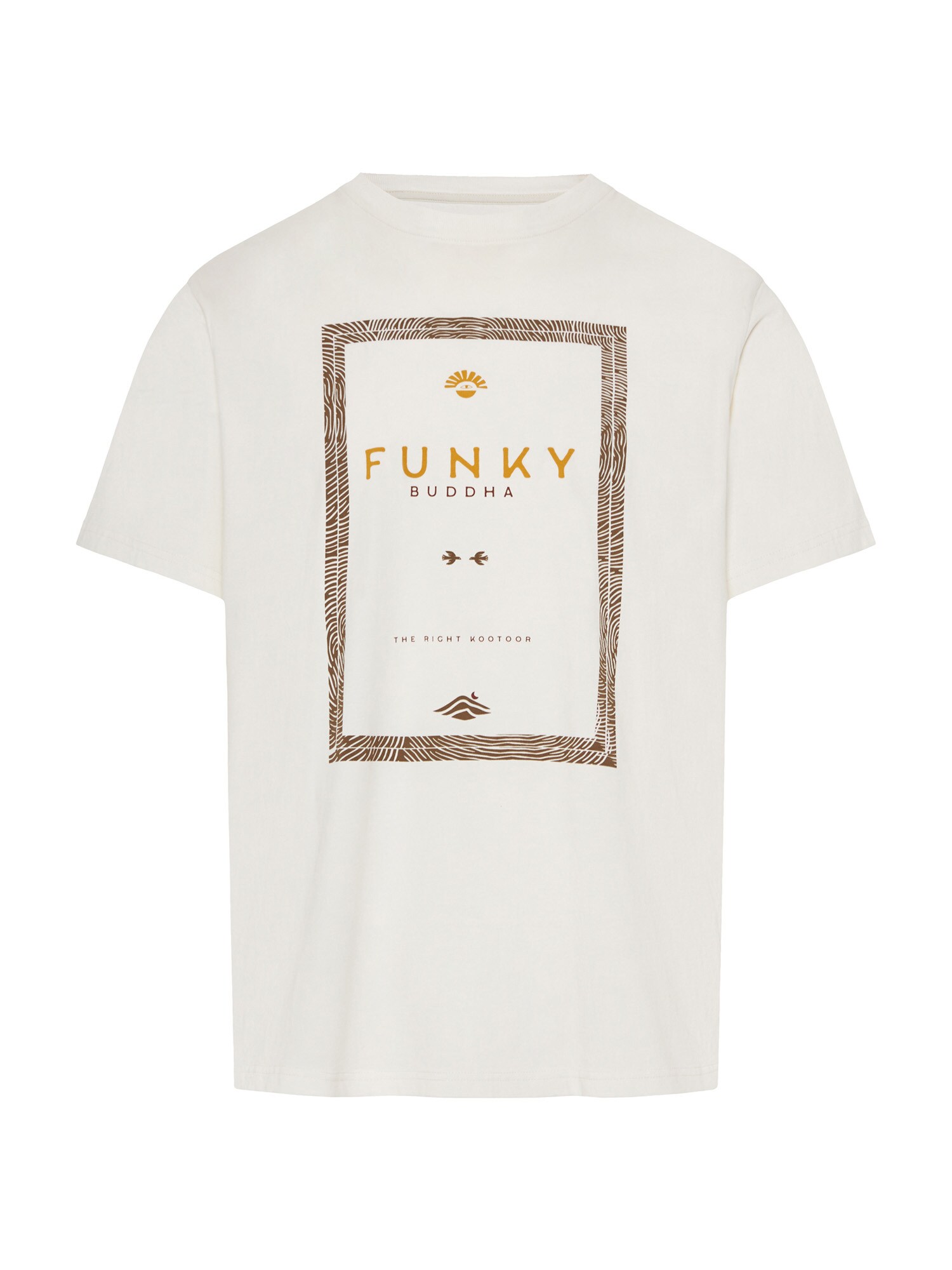 Funky Buddha Majica  svetlo bež / temno rjava / žafran