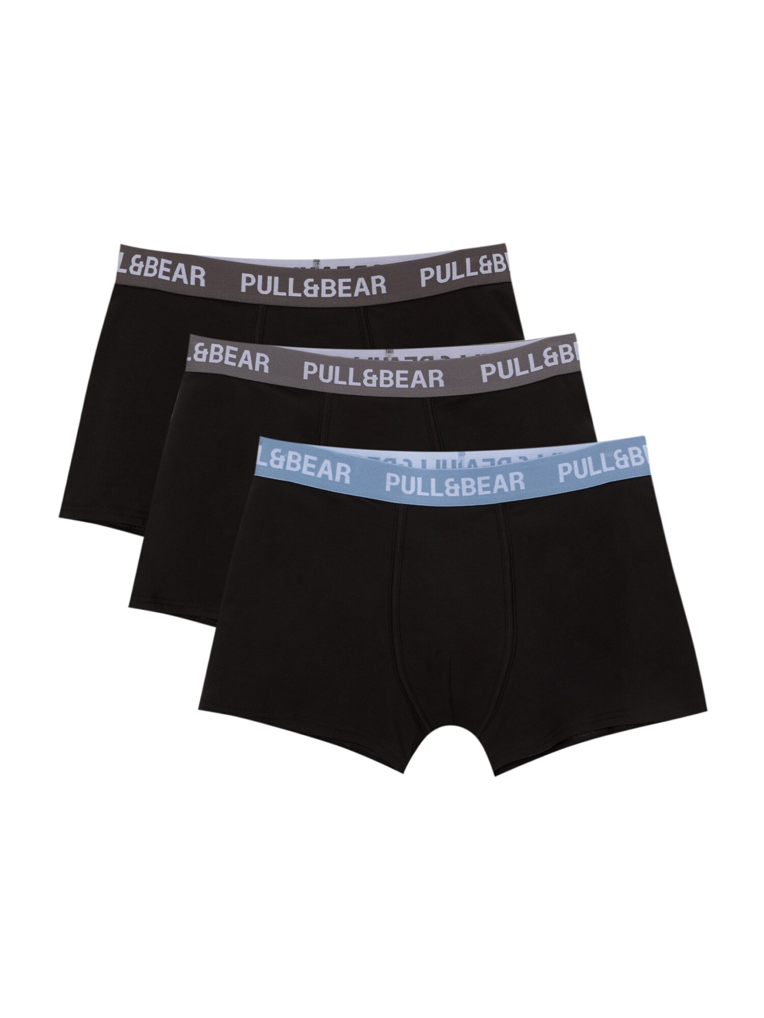 Pull&Bear Boxeri  albastru deschis / gri închis / negru / alb