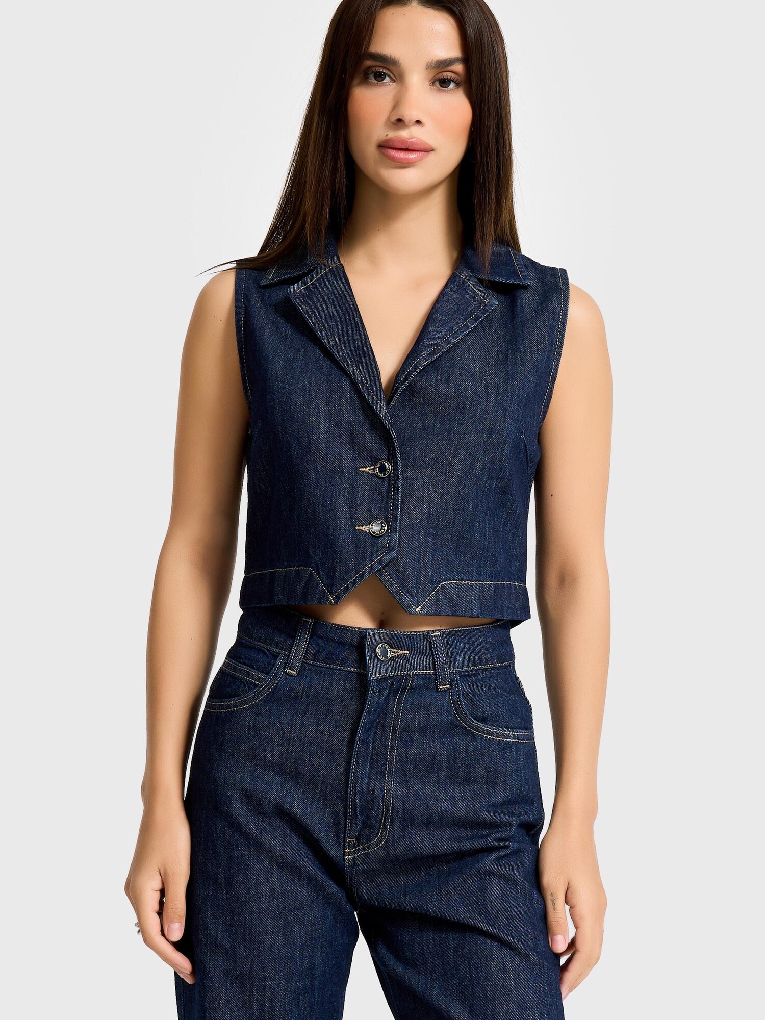 It's Basic Its Basic Weste Denim Waistcoat