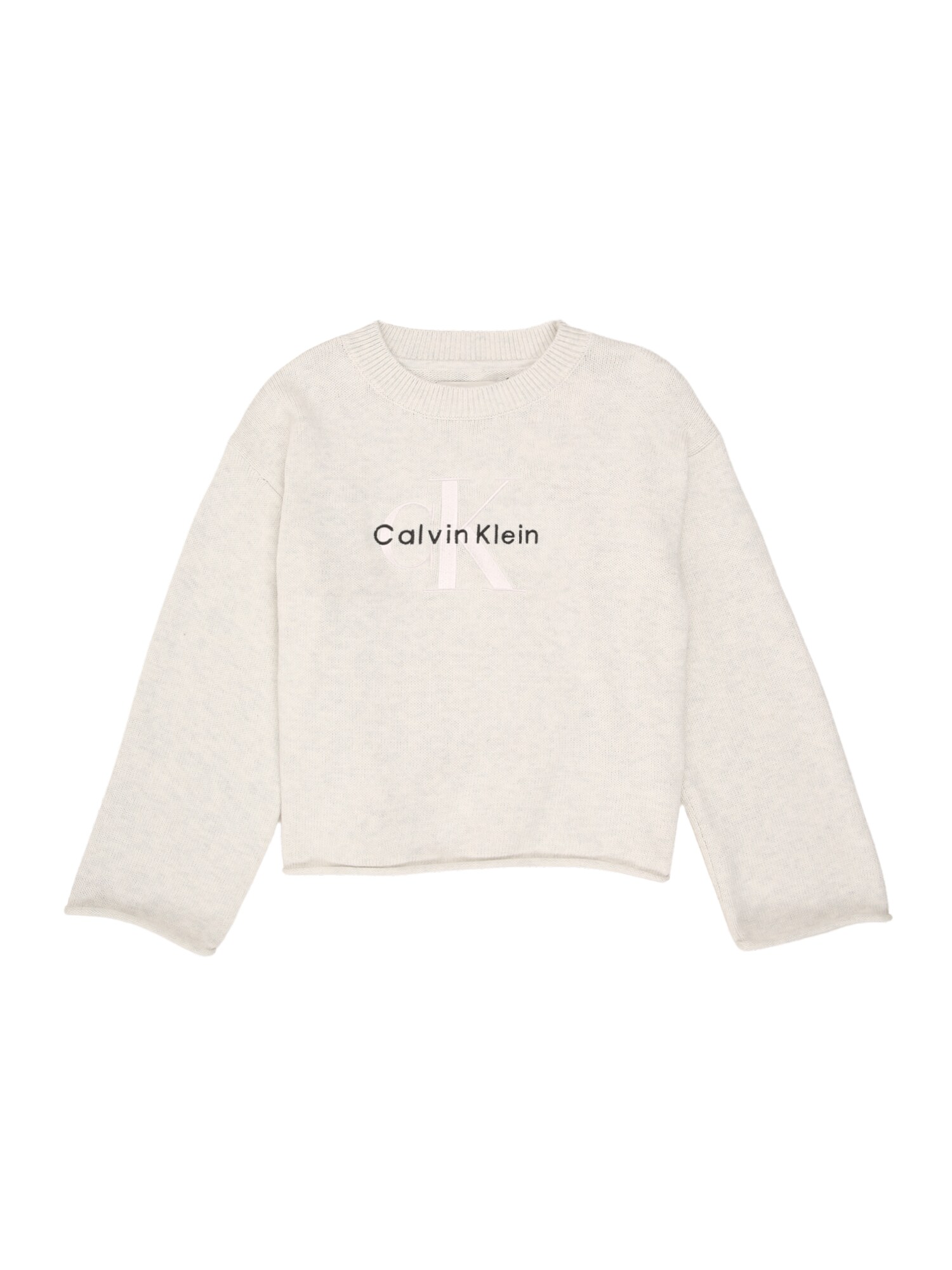 Calvin Klein Jeans Sveter  svetlosivá / čierna / biela