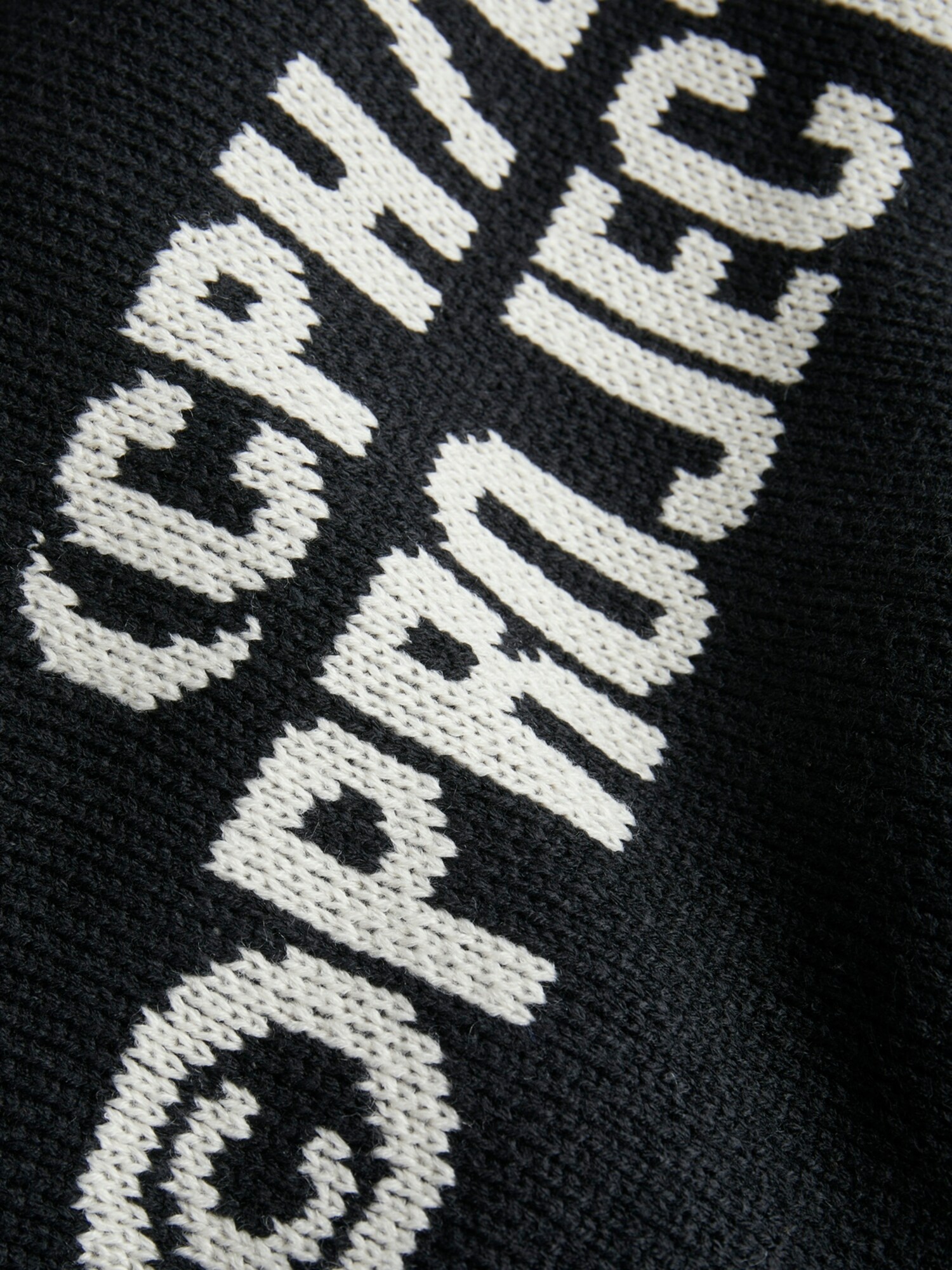 JACK & JONES Pulóver 'JCOJAKE'  fekete / fehér termék 2. képe