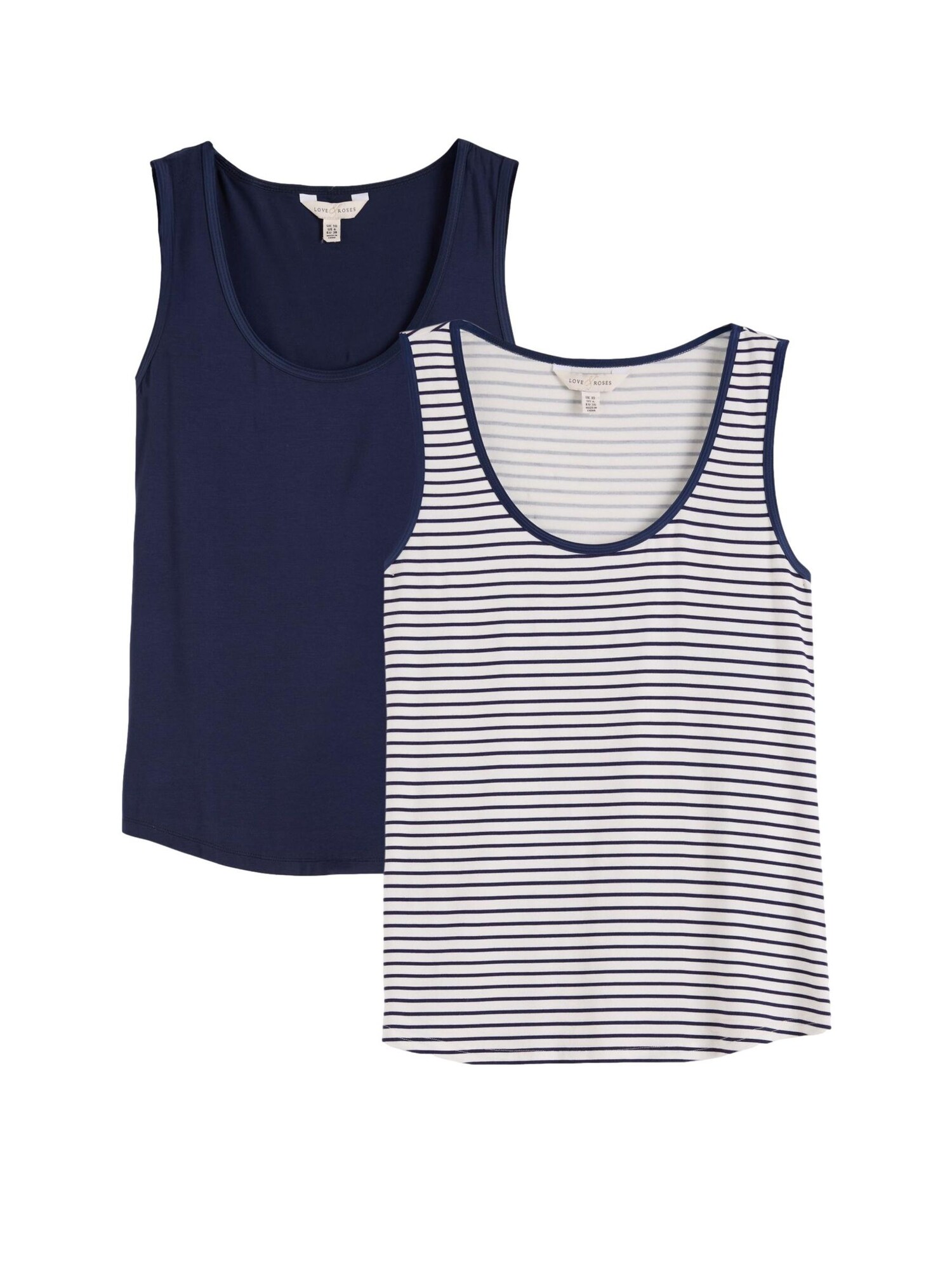 love & roses Top  bleumarin / alb