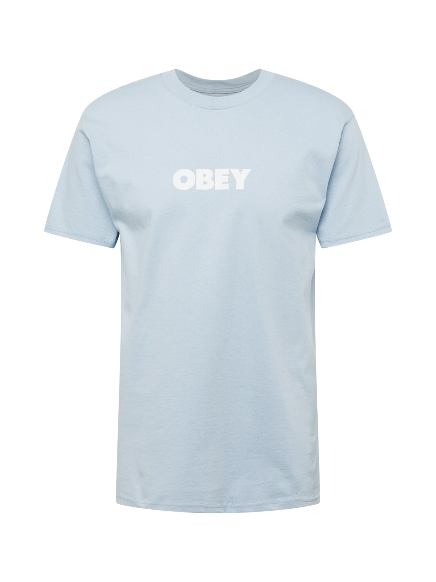 Obey Marškinėliai 'BOLD' šviesiai mėlyna / balta