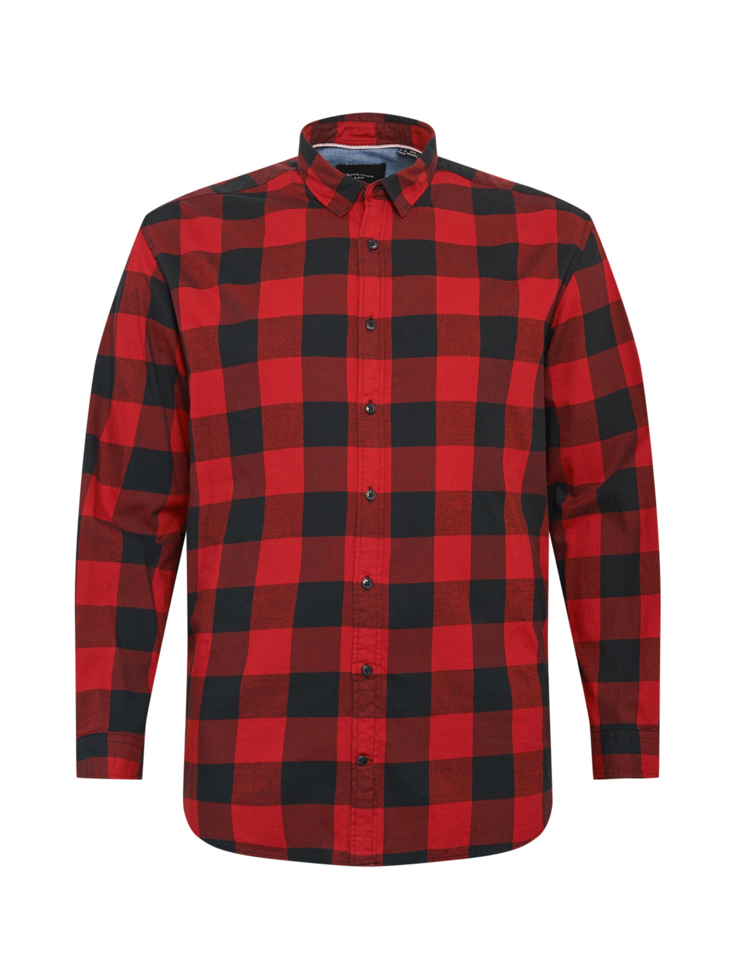 Jack & Jones Plus Košeľa 'JJEGINGHAM' '  červená / čierna