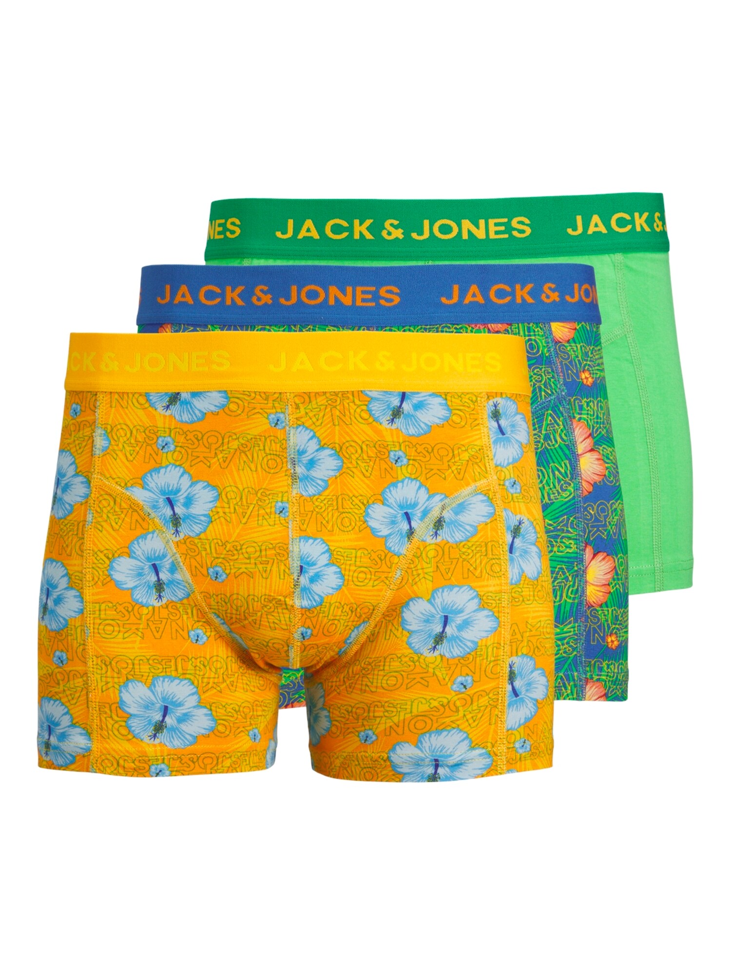 JACK & JONES Boxerky 'JACHAWAII'  modrá / žltá / zelená / oranžová