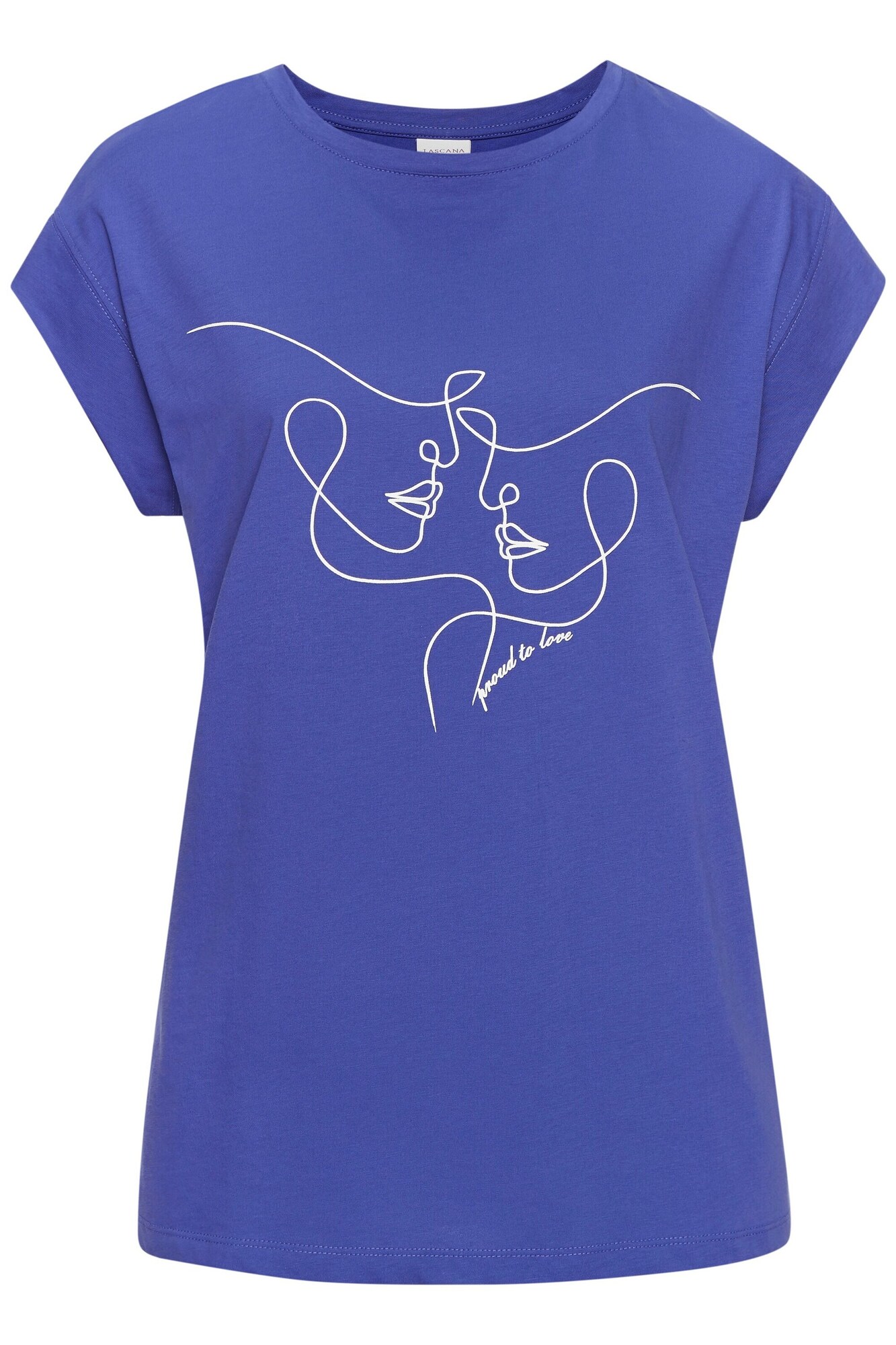 LASCANA Tricou  albastru închis / alb