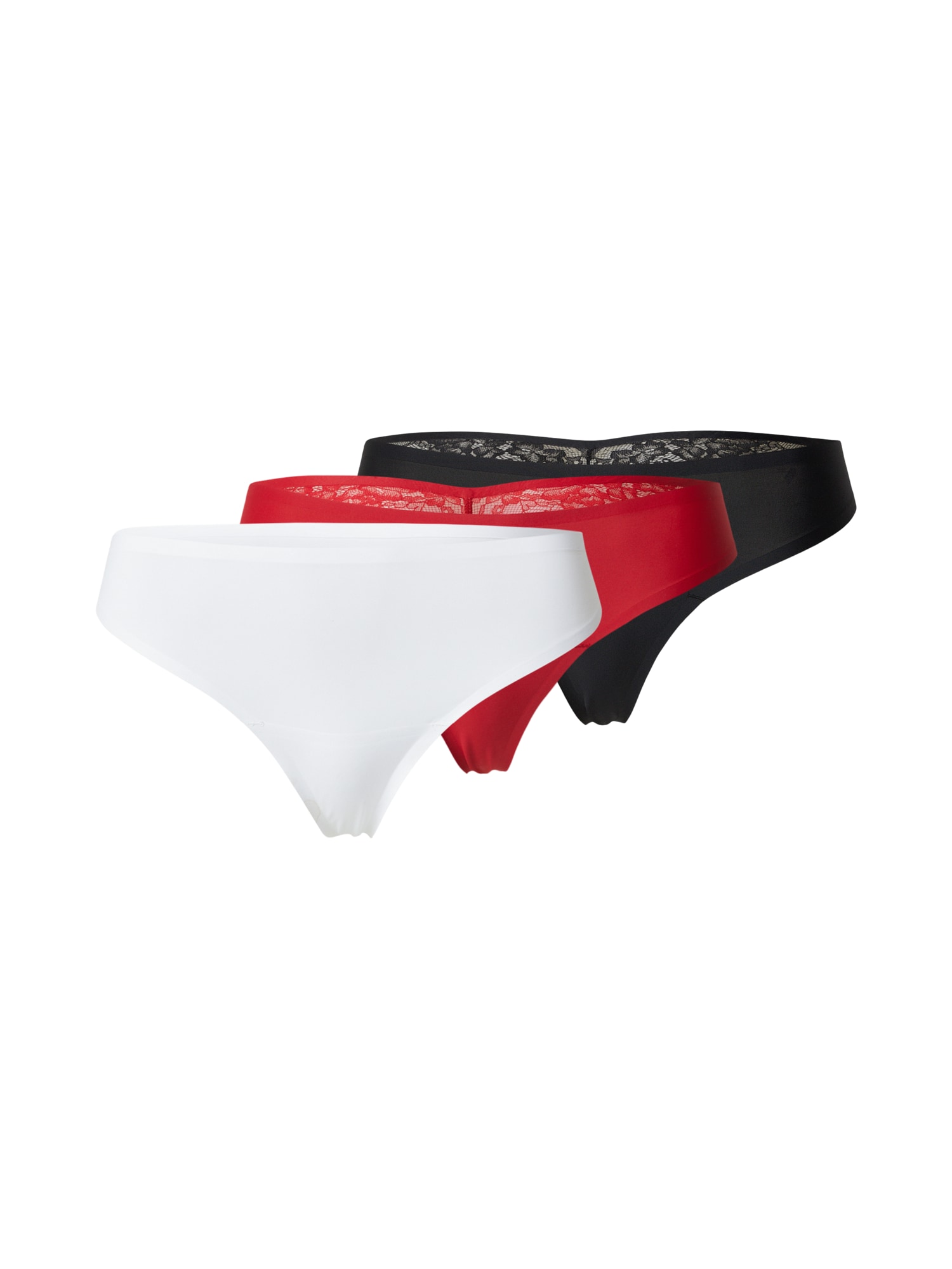 Hunkemöller Tanga  roșu intens / negru / alb