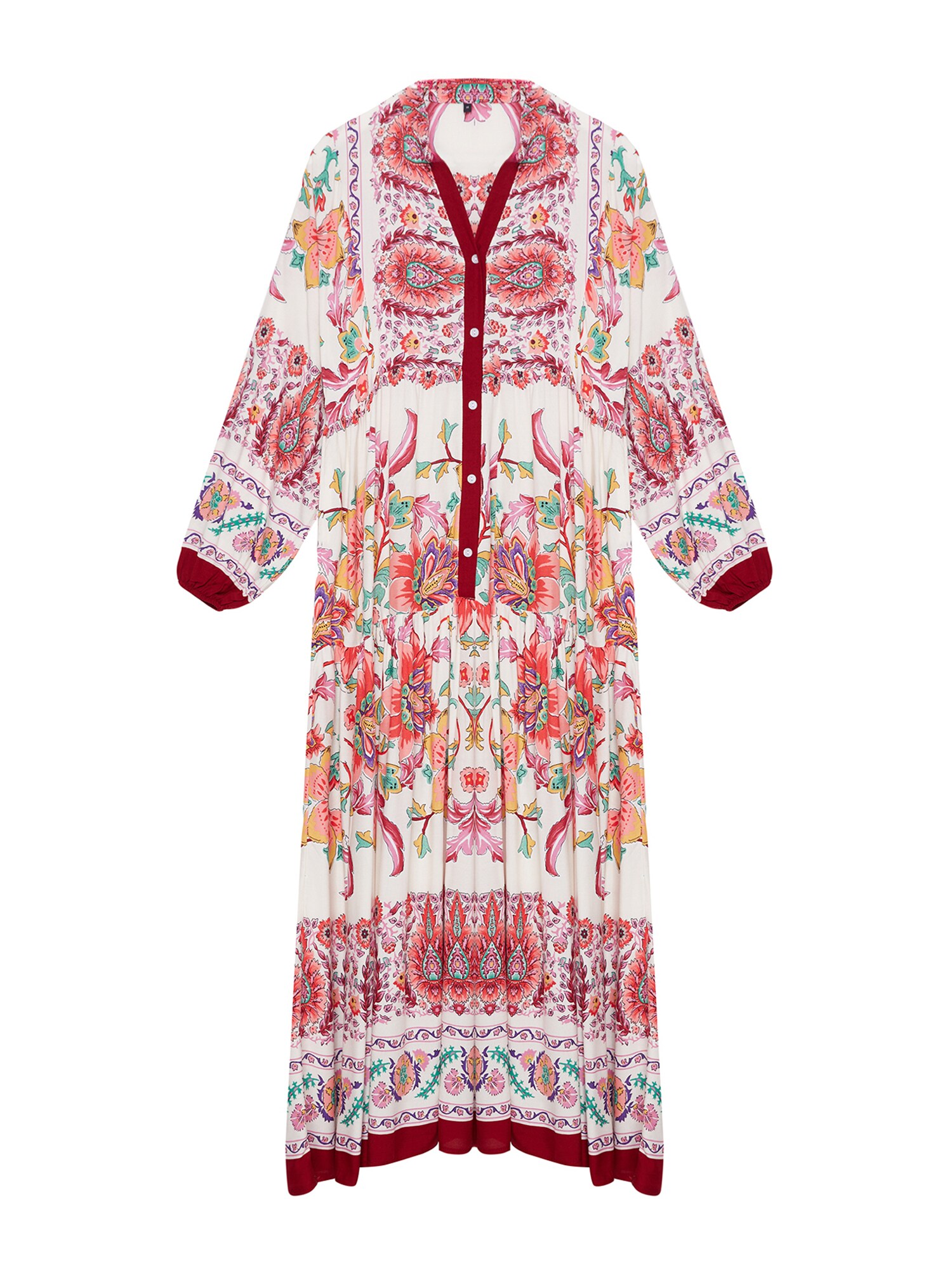 Trendyol Rochie  mov orhidee / corai / roșu burgundy / alb murdar