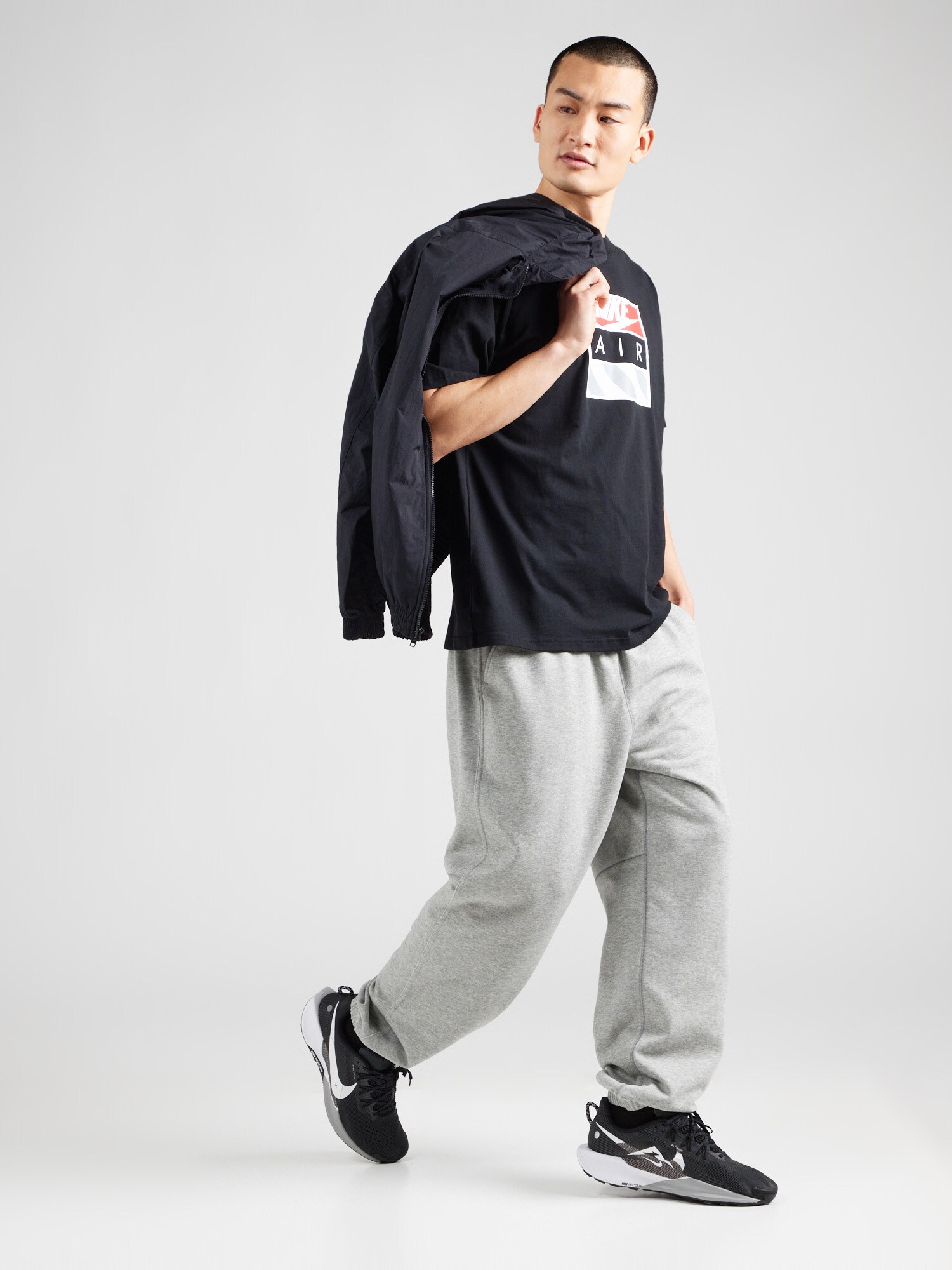 Nike Sportswear Tričko 'Air' modrosivá / červená / čierna / biela (obrázok 4)