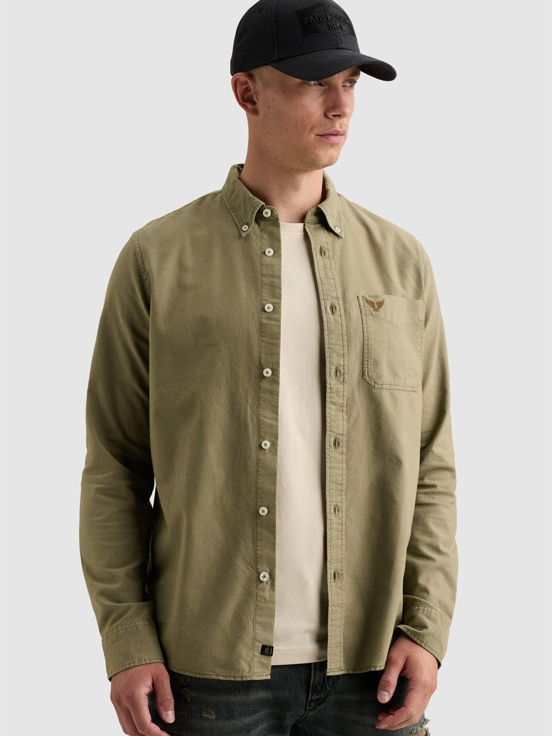Skjorta 'Oxford shirt with garment-dye wash and button-down collar'