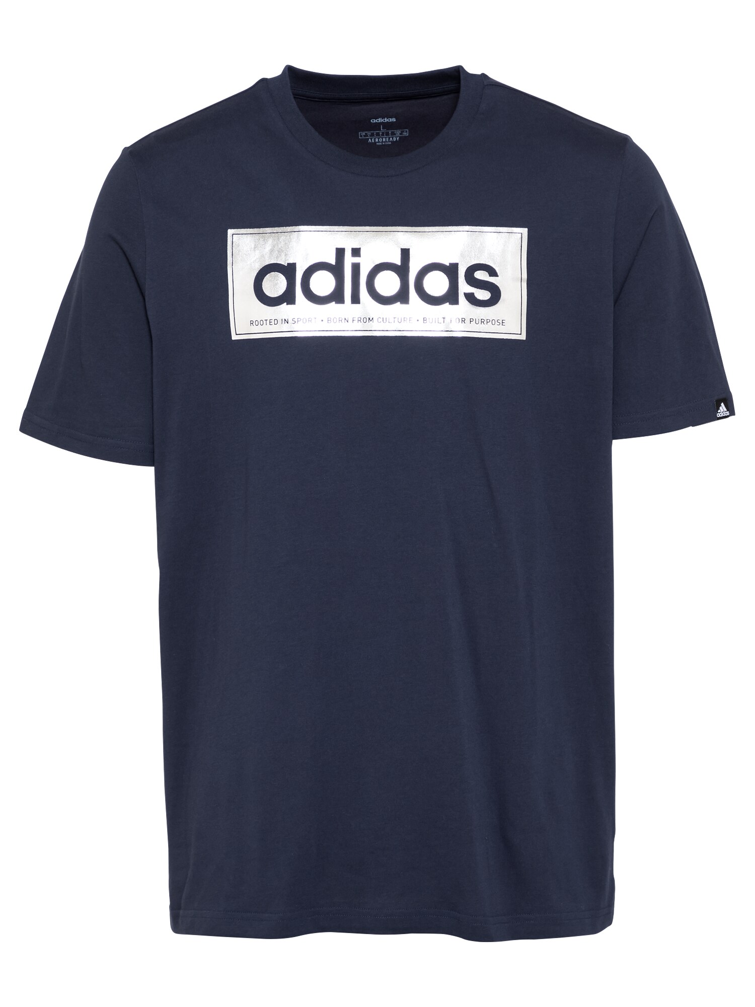ADIDAS PERFORMANCE Sportiniai marškinėliai  tamsiai mėlyna / sidabrinė