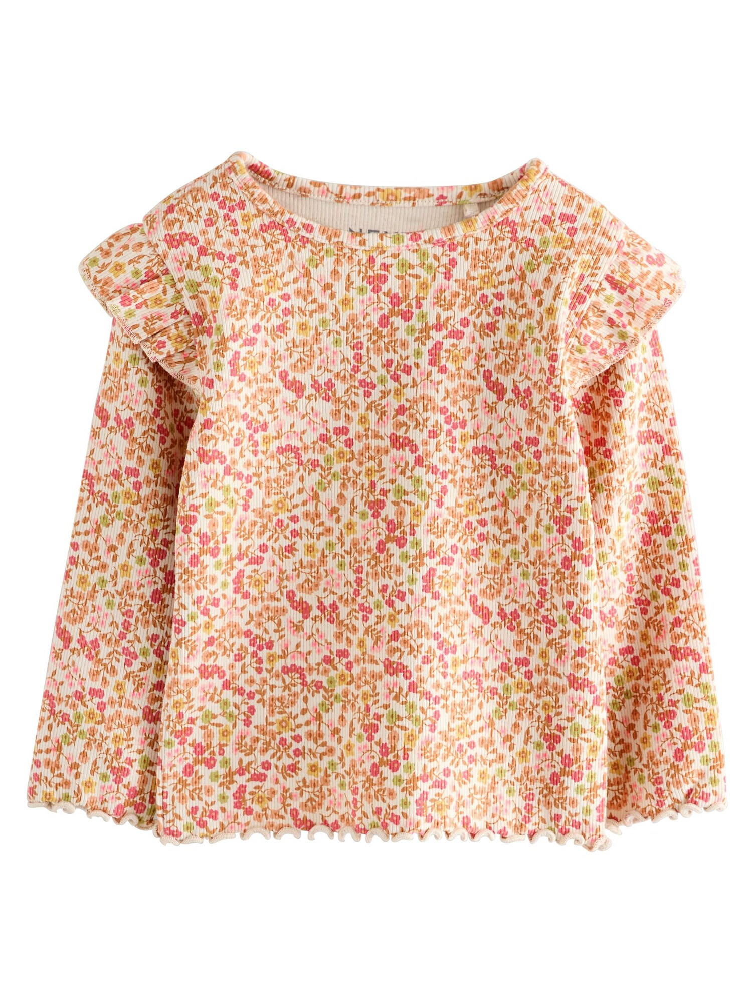 Next Tricou  maro / verde deschis / roz pitaya / alb