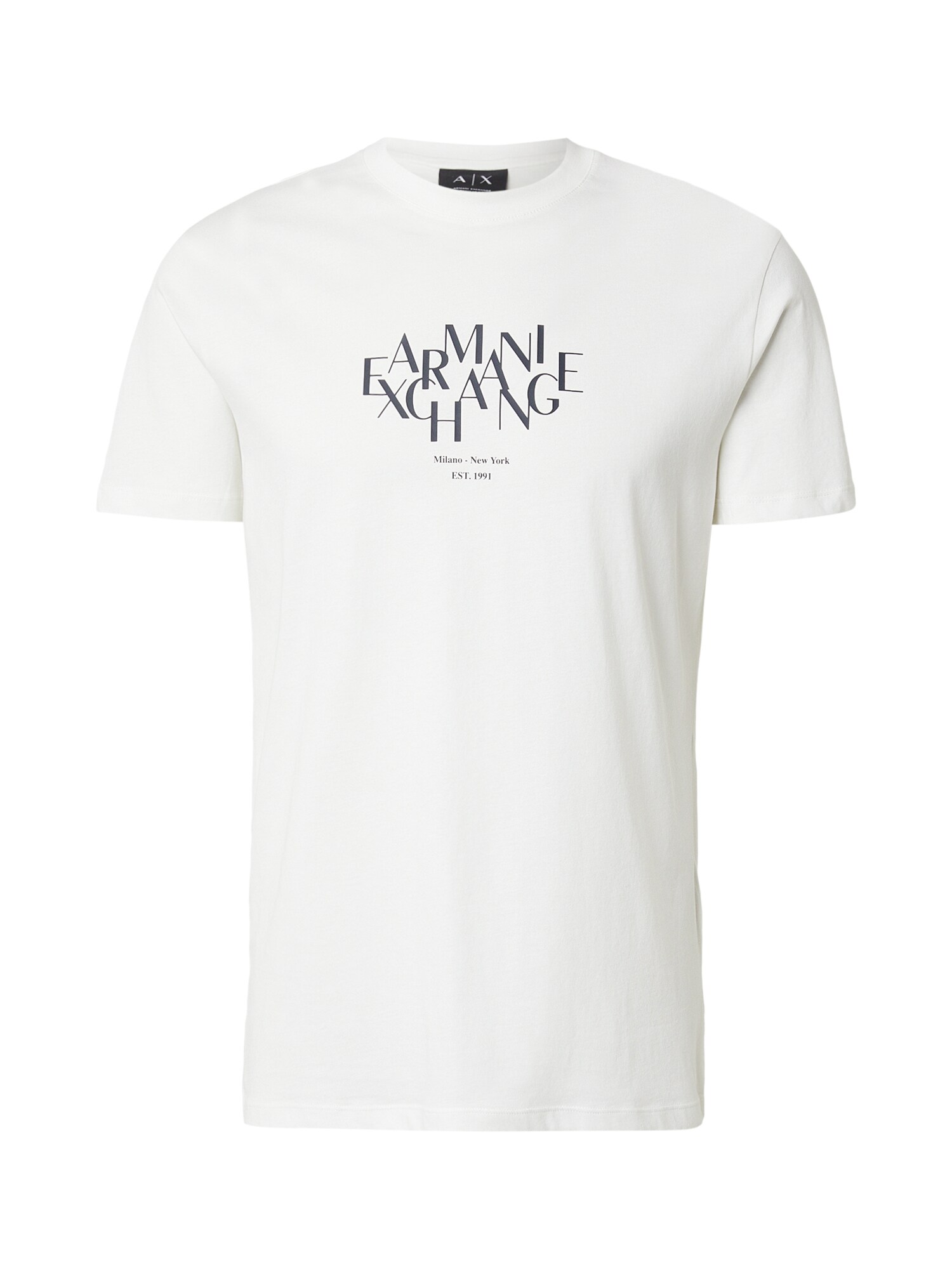 ARMANI EXCHANGE Tricou  negru / alb murdar