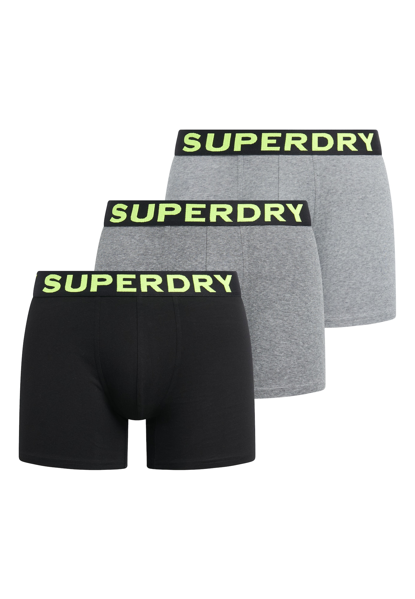 Superdry Boxeri  gri / verde limetă / negru