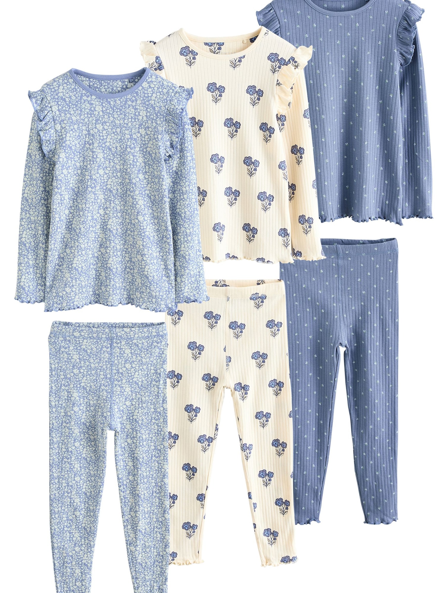 Next Pijamale  crem / albastru / negru
